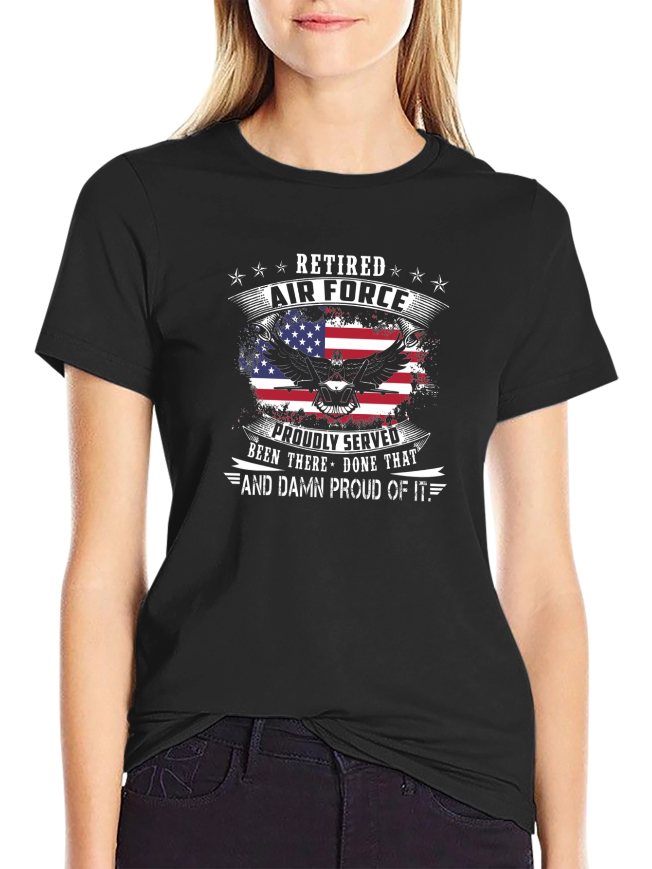 Retired Air Force Proudly Served T-Shirt