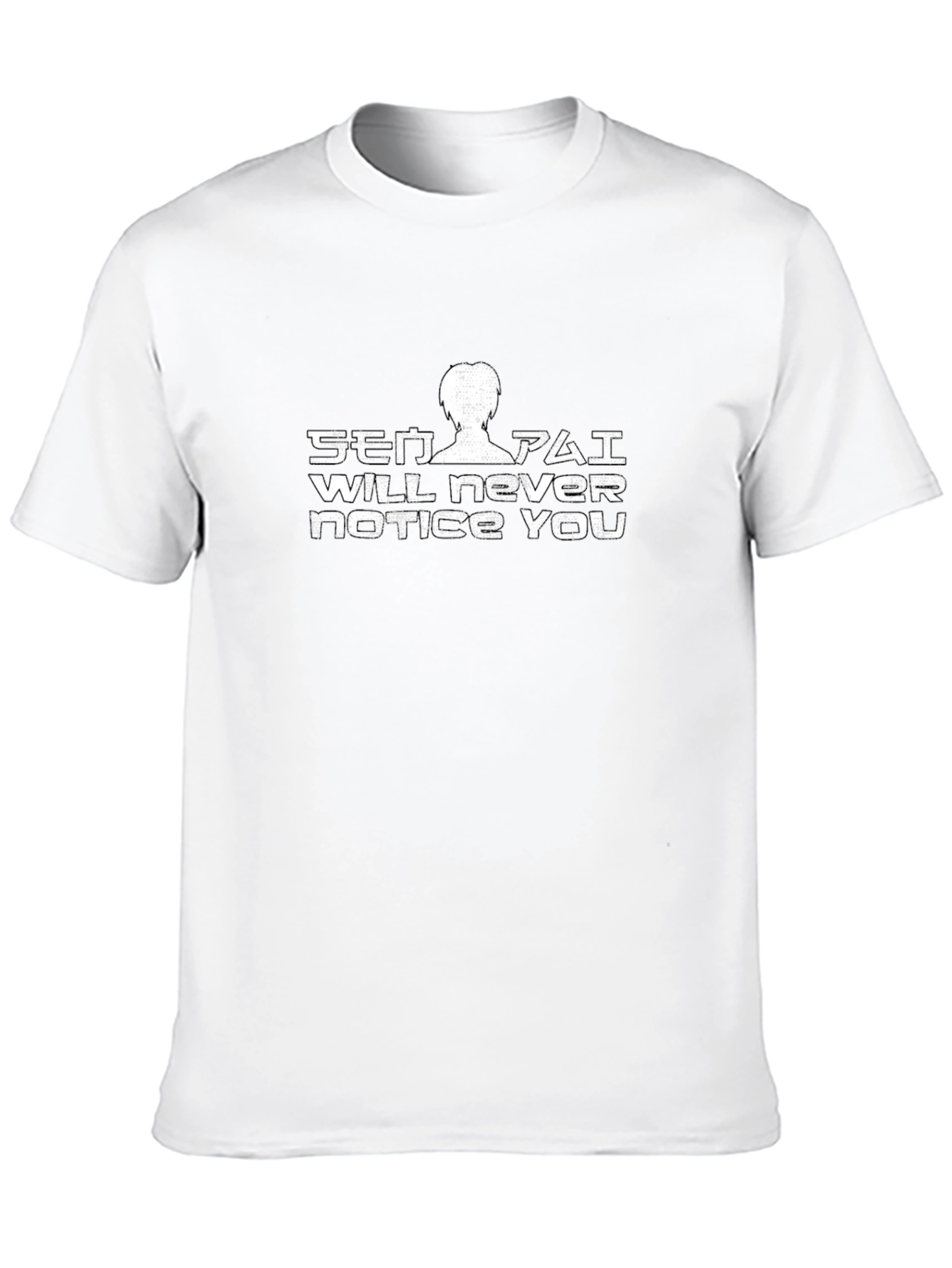 Senpai Will Never Notice You Black T-Shirt