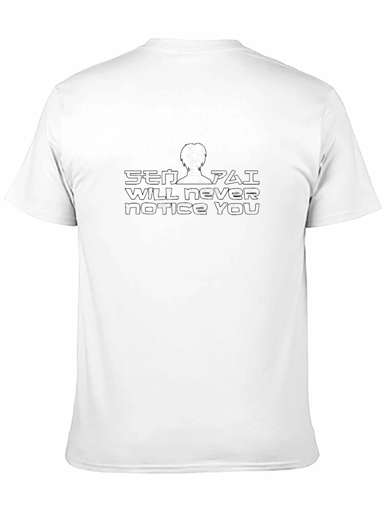 Senpai Will Never Notice You Black T-Shirt