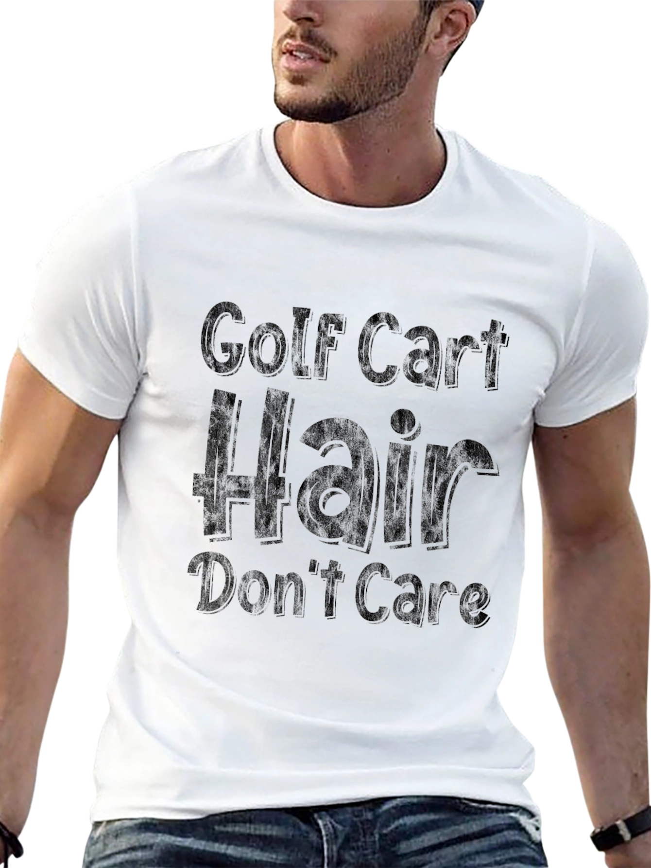 Golf Cart Hair Dont Care Graphic Tee