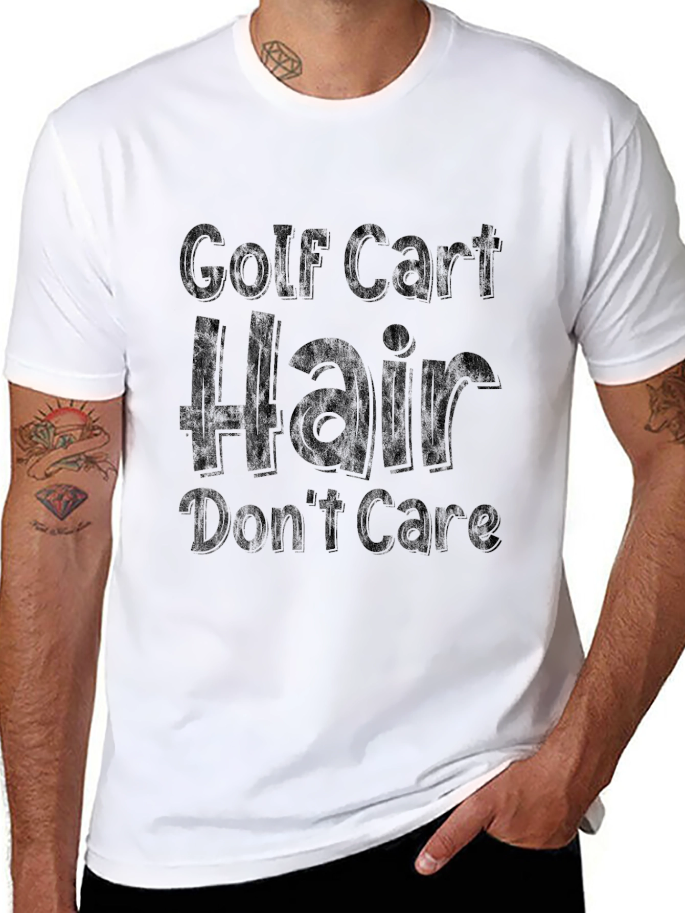 Golf Cart Hair Dont Care Graphic Tee