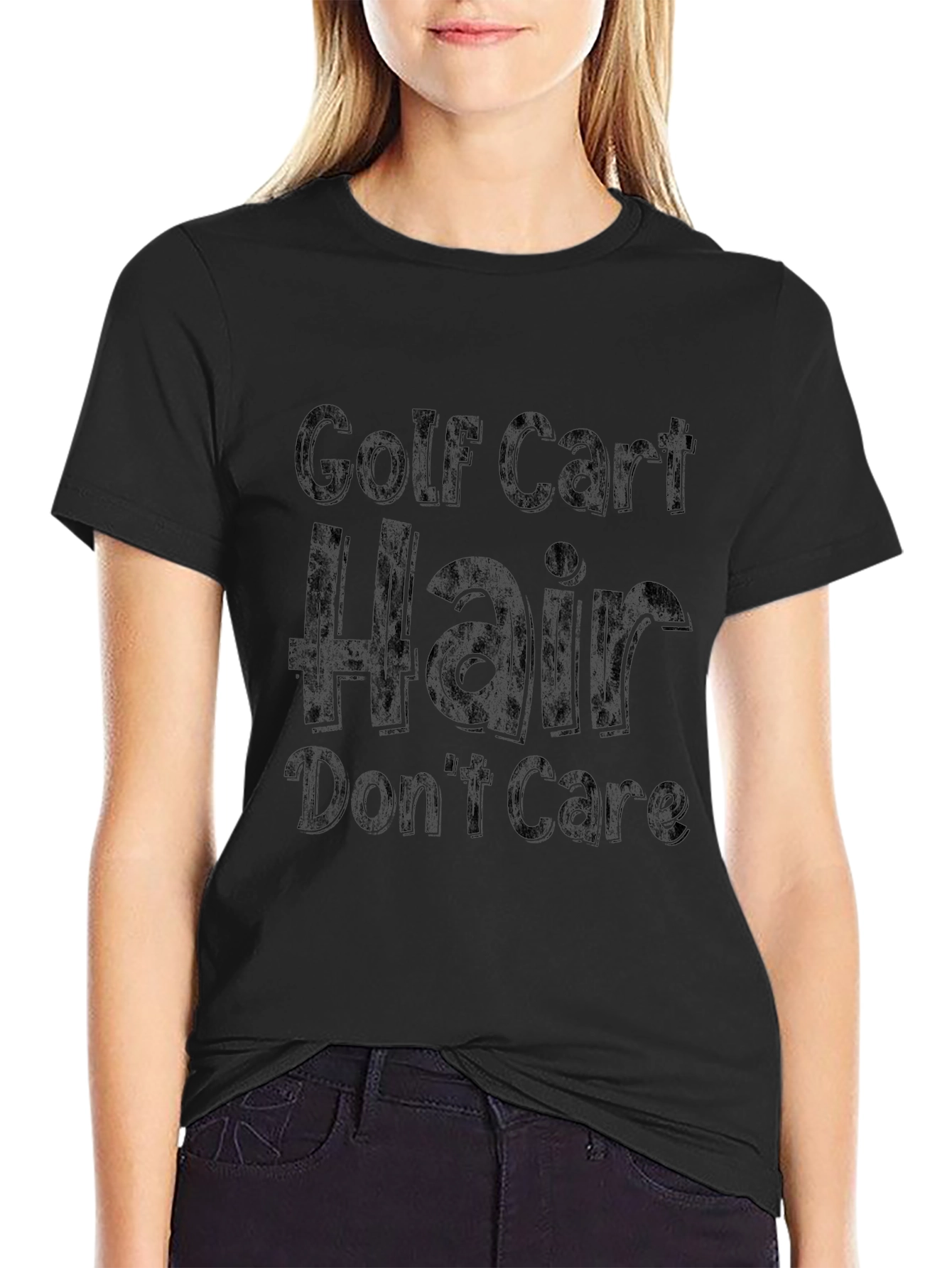 Golf Cart Hair Dont Care Graphic Tee