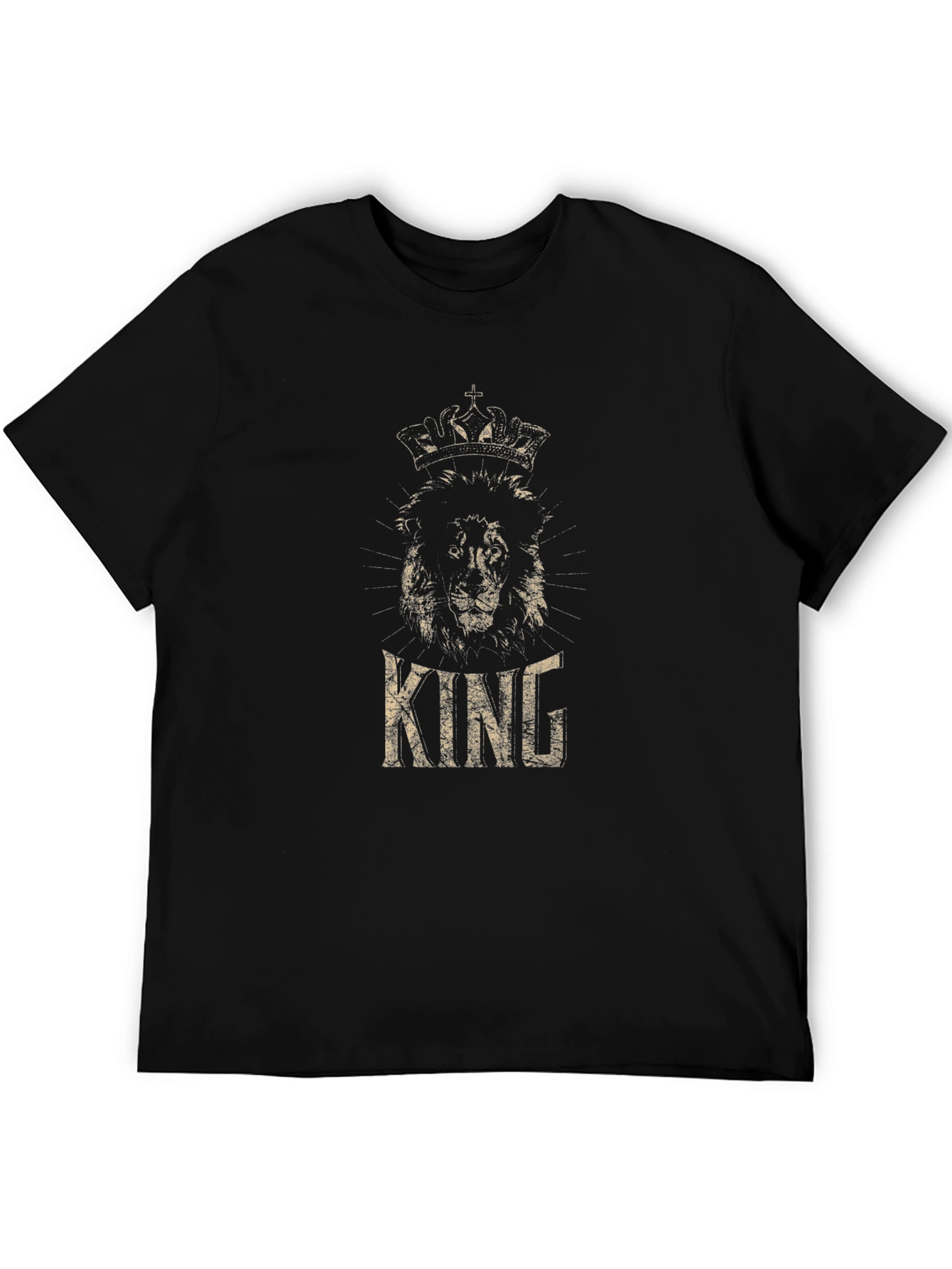 King Lion Crown Black T-Shirt