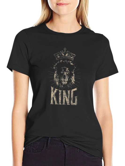 King Lion Crown Black T-Shirt