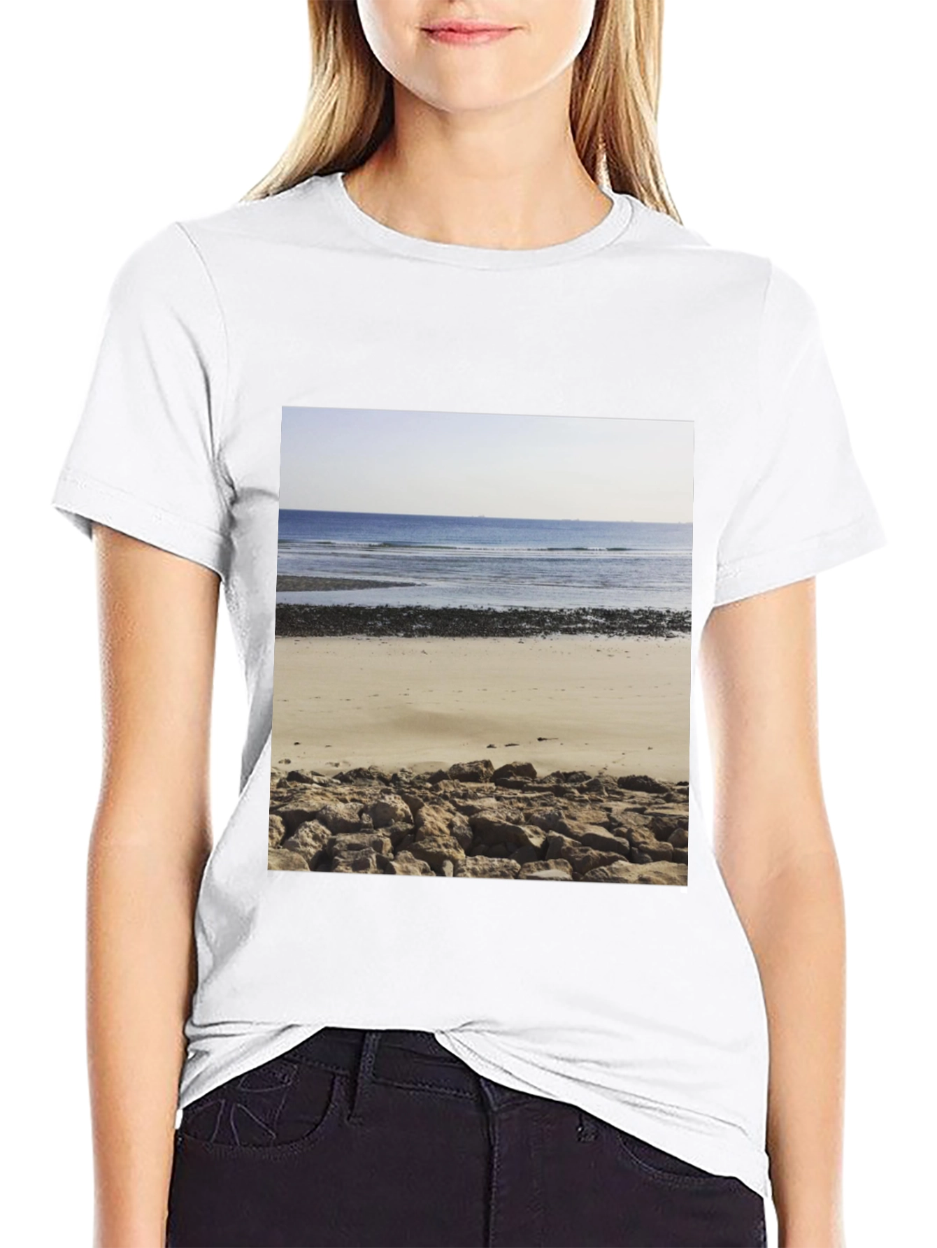 Beach Scene Graphic Tee - Mens Black T-Shirt