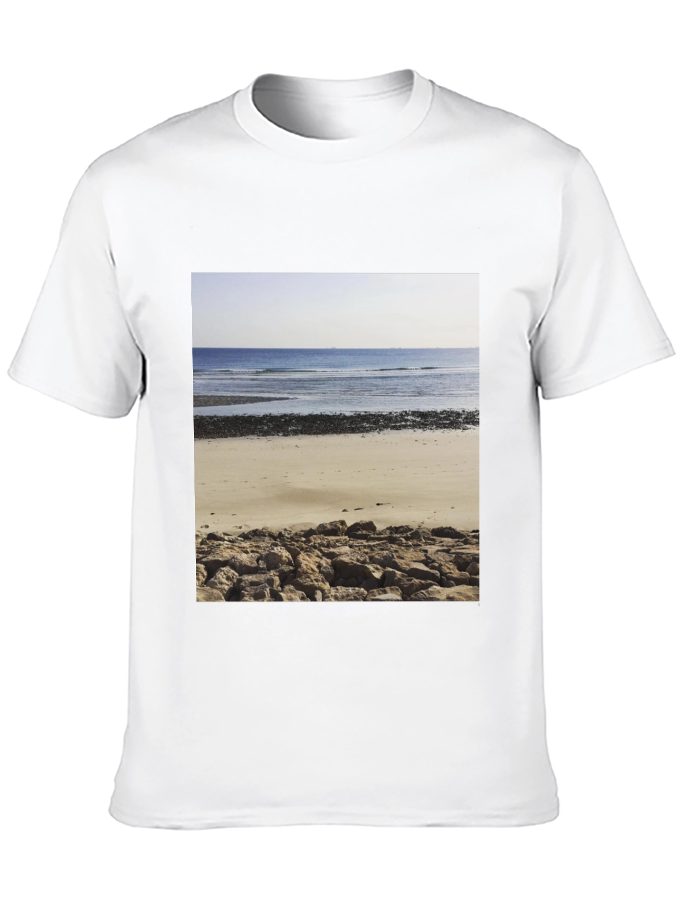 Beach Scene Graphic Tee - Mens Black T-Shirt