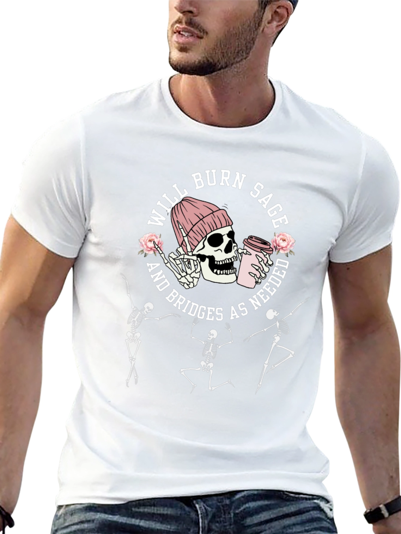 Will Burn Sage Skeleton Graphic Tee