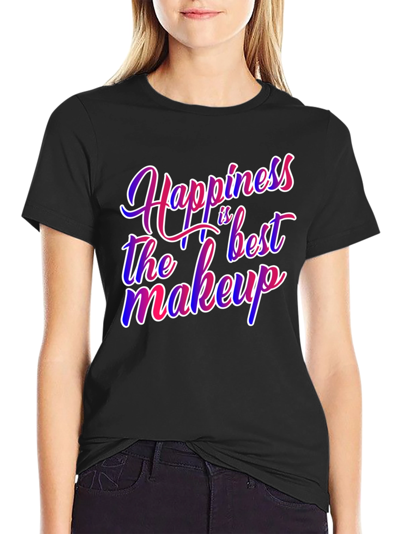 Happiness is the Best Makeup Graphic Tee