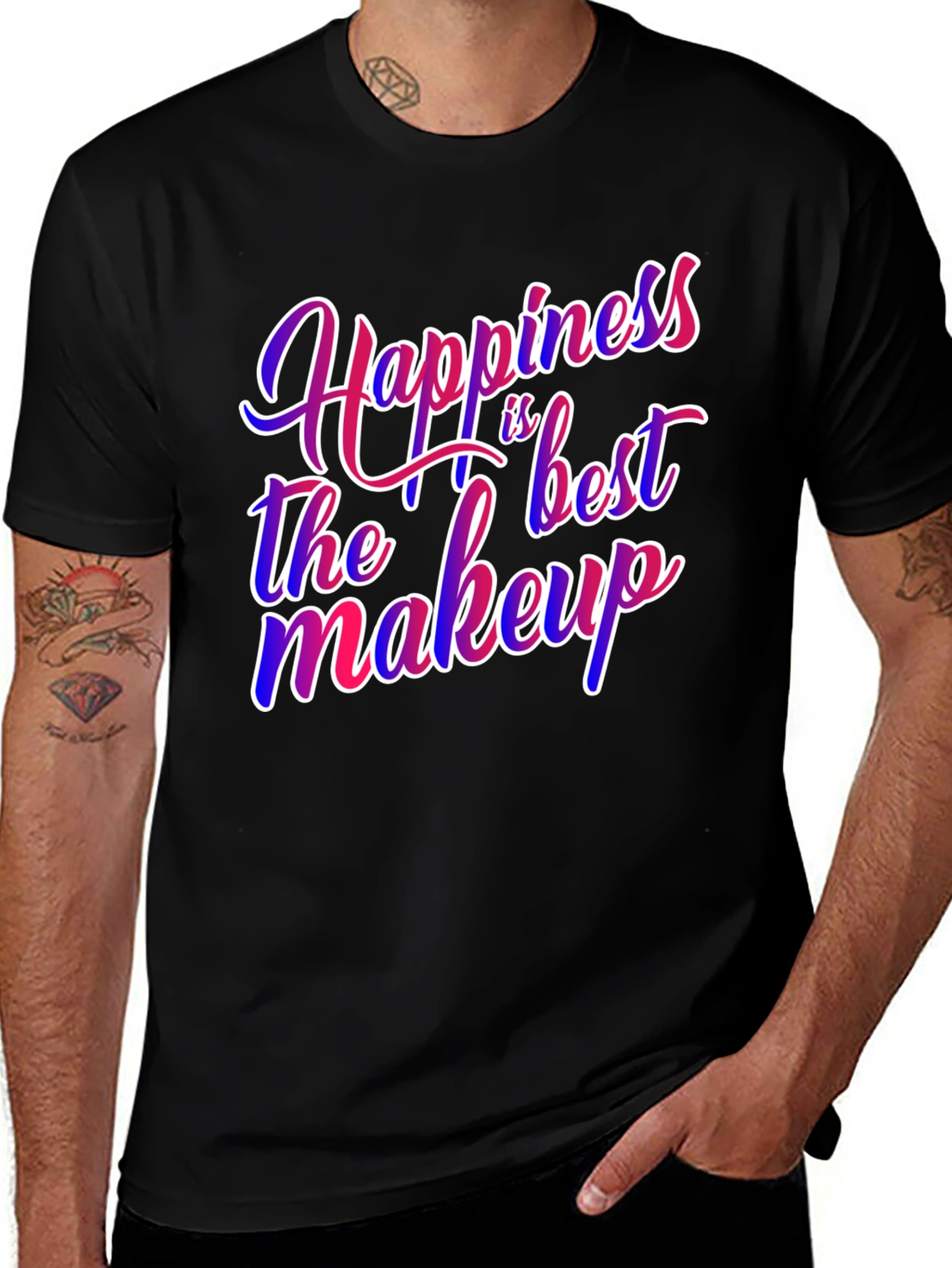 Happiness is the Best Makeup Graphic Tee