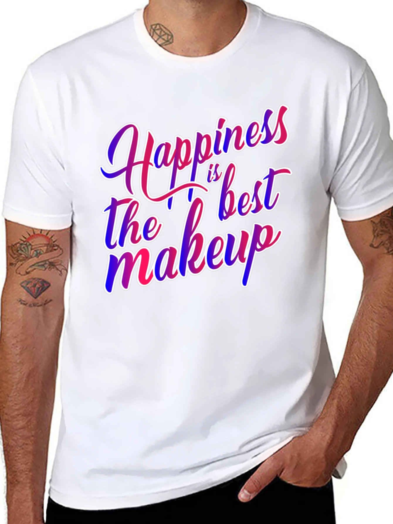 Happiness is the Best Makeup Graphic Tee