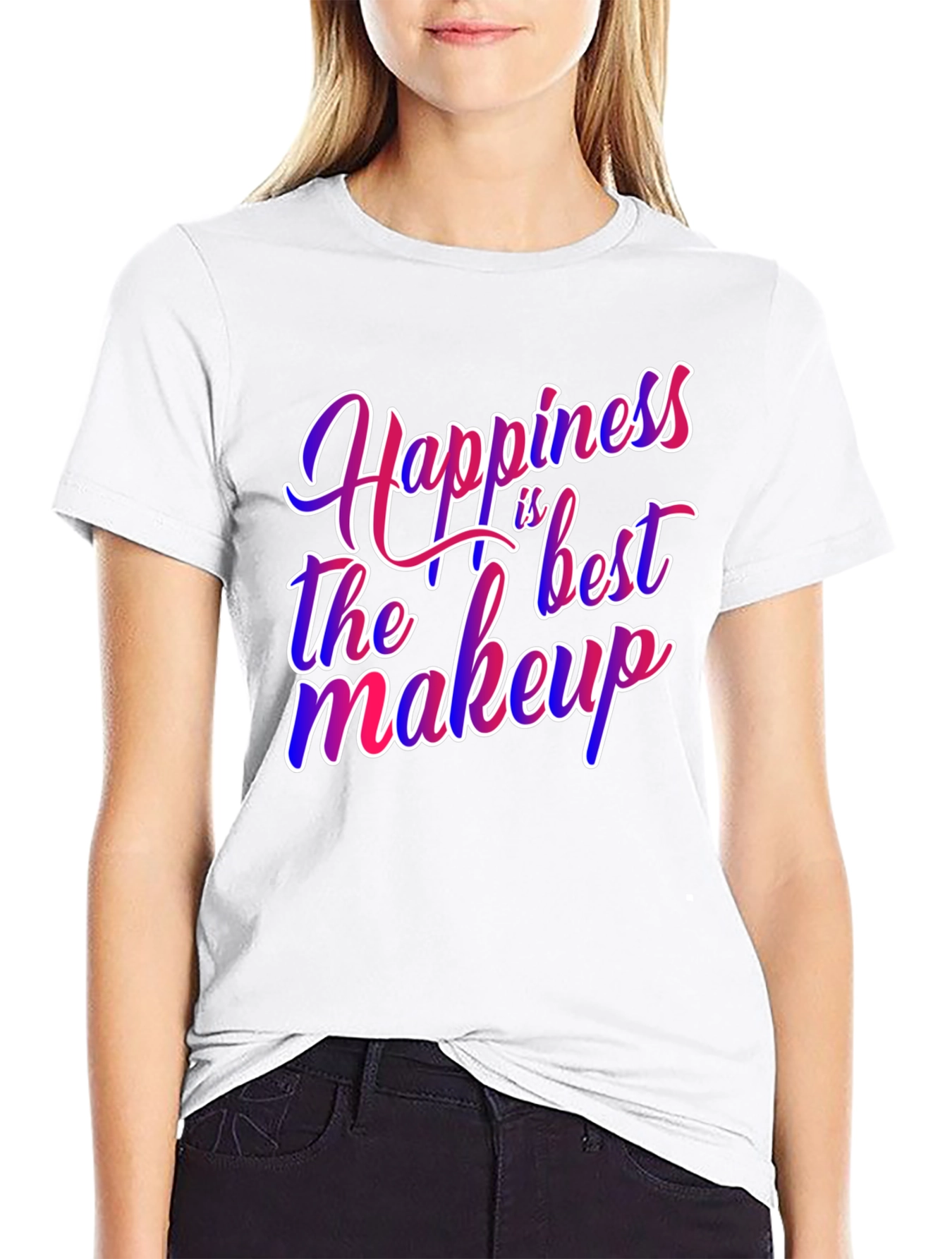 Happiness is the Best Makeup Graphic Tee