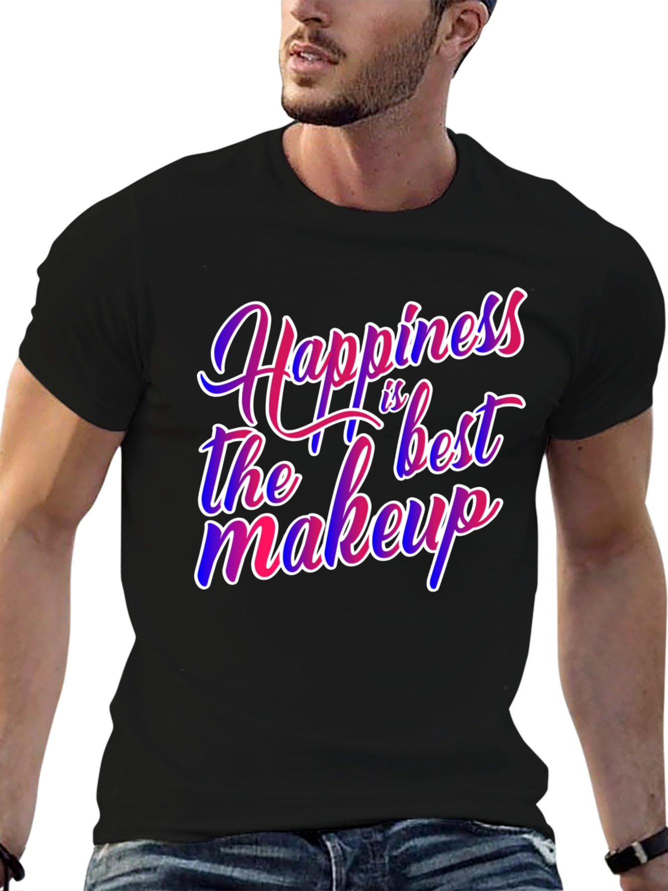 Happiness is the Best Makeup Graphic Tee