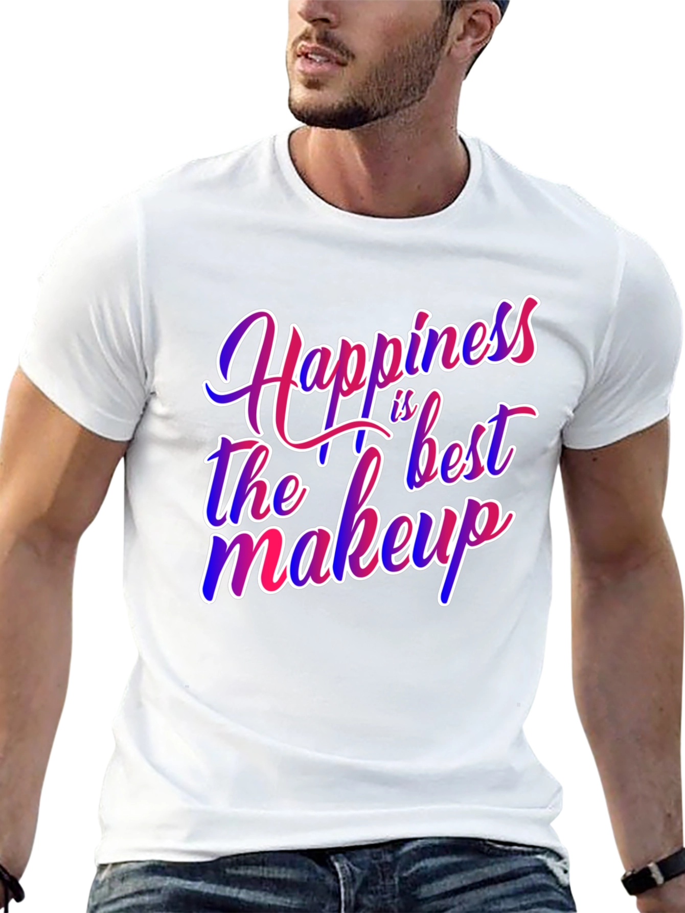 Happiness is the Best Makeup Graphic Tee