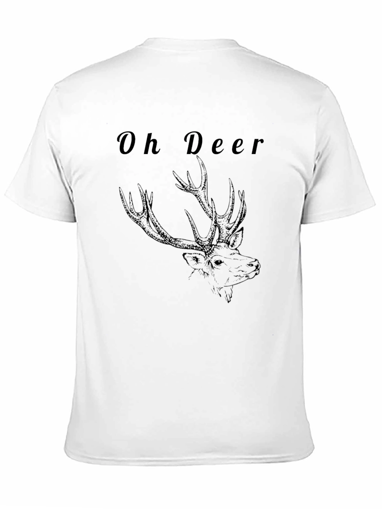 Oh Deer Graphic Tee - Black Casual T-Shirt