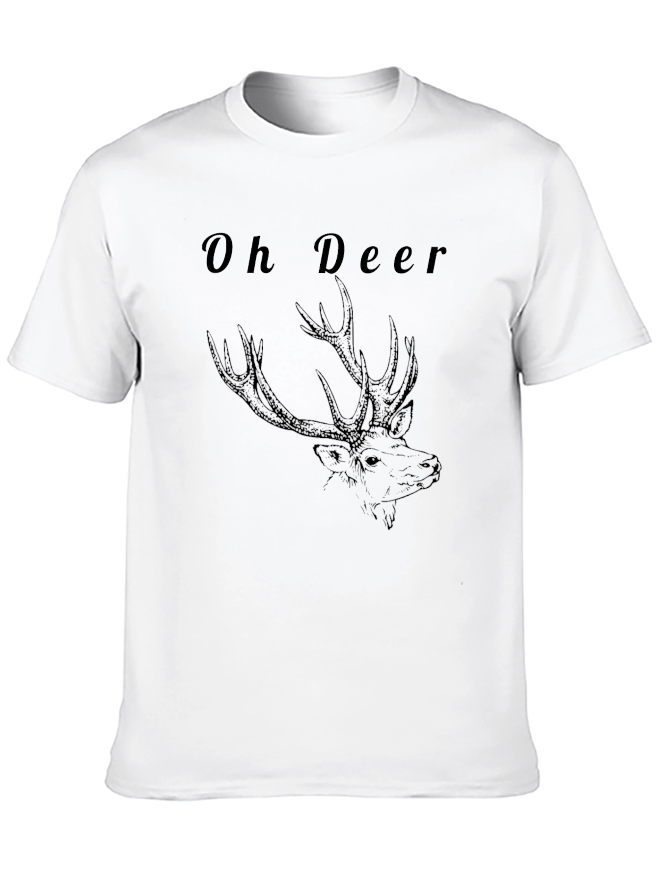 Oh Deer Graphic Tee - Black Casual T-Shirt