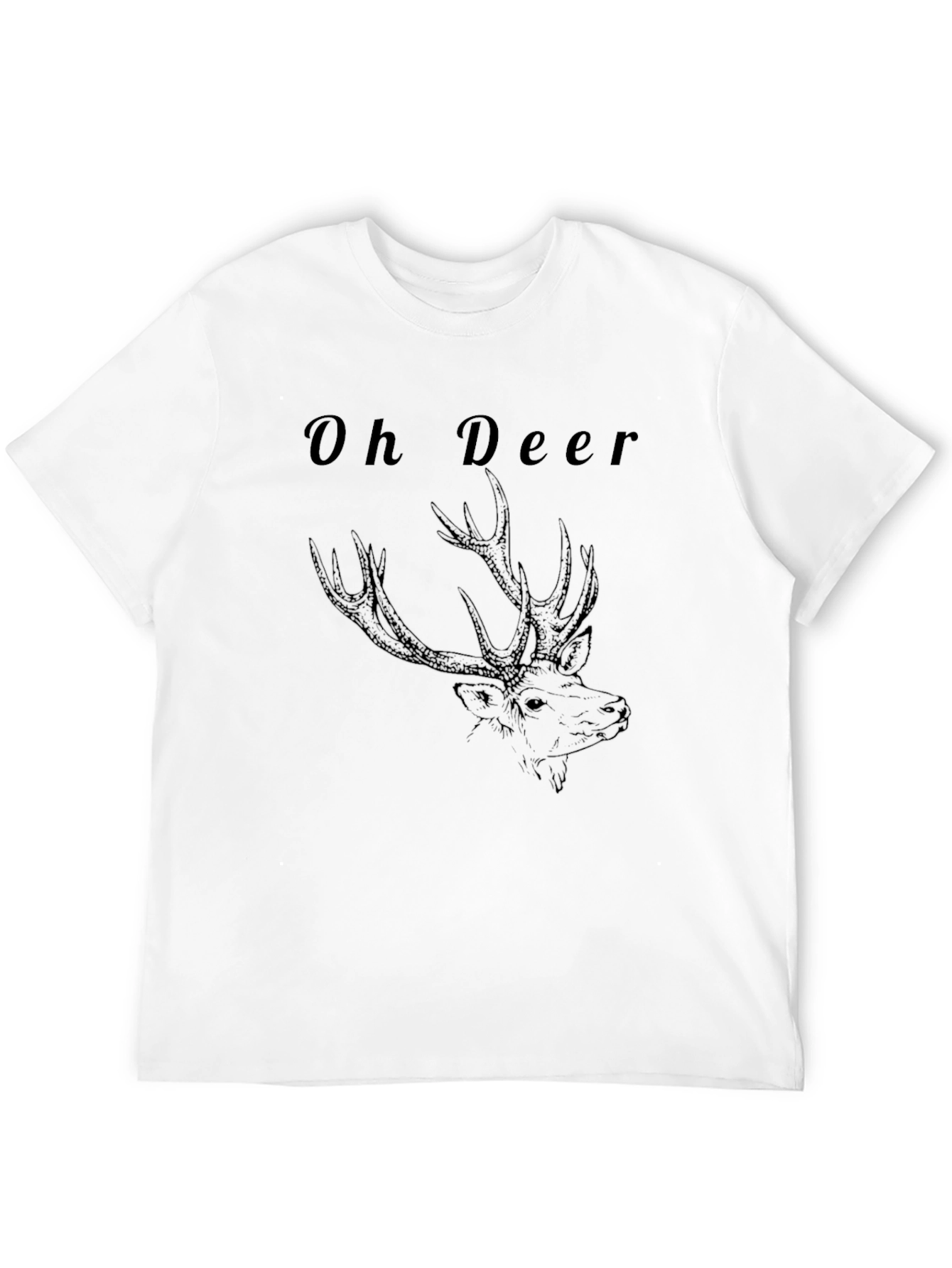 Oh Deer Graphic Tee - Black Casual T-Shirt