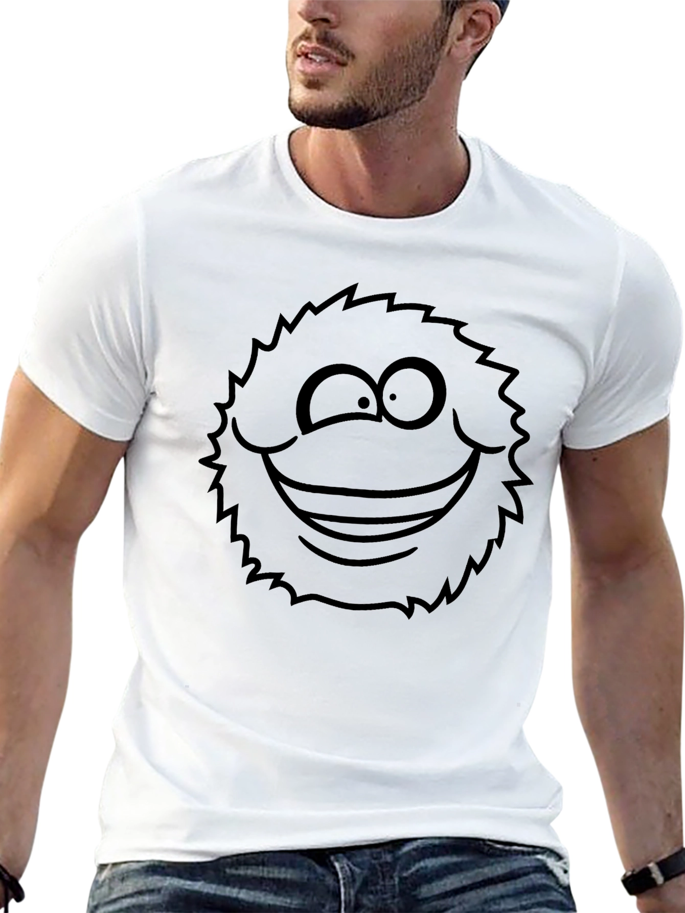 Winking Smiley Face Graphic Tee - Soft Black T-Shirt