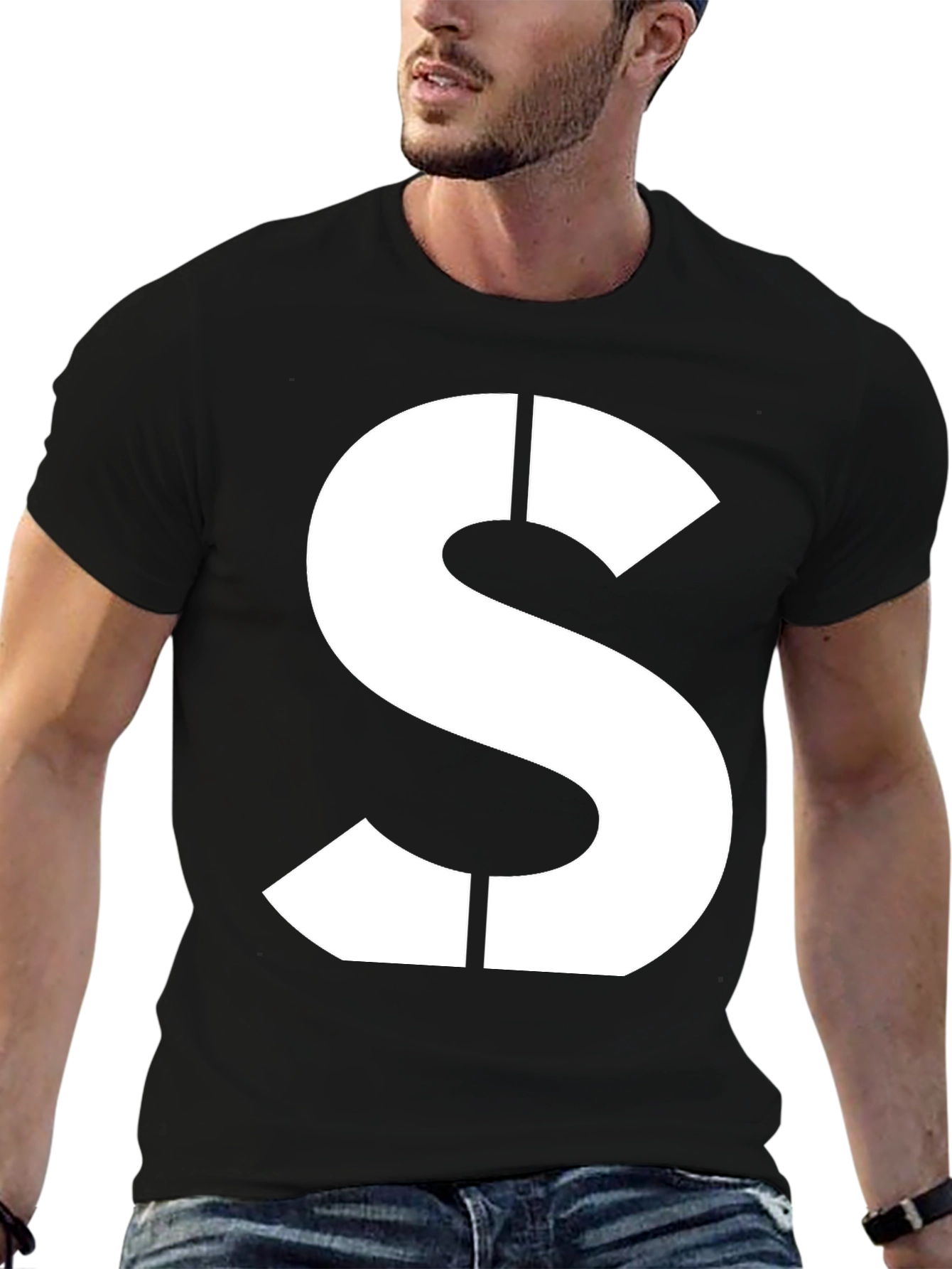 Bold S Graphic Tee - Classic Black Cotton