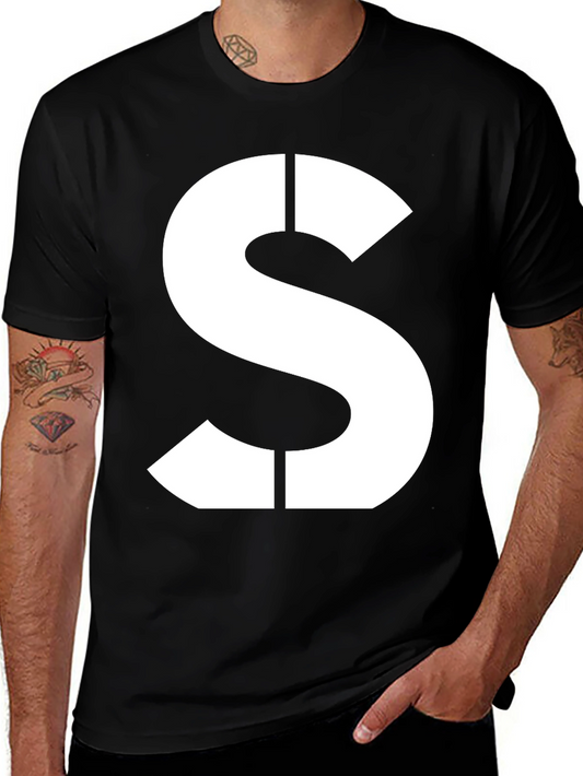 Bold S Graphic Tee - Classic Black Cotton