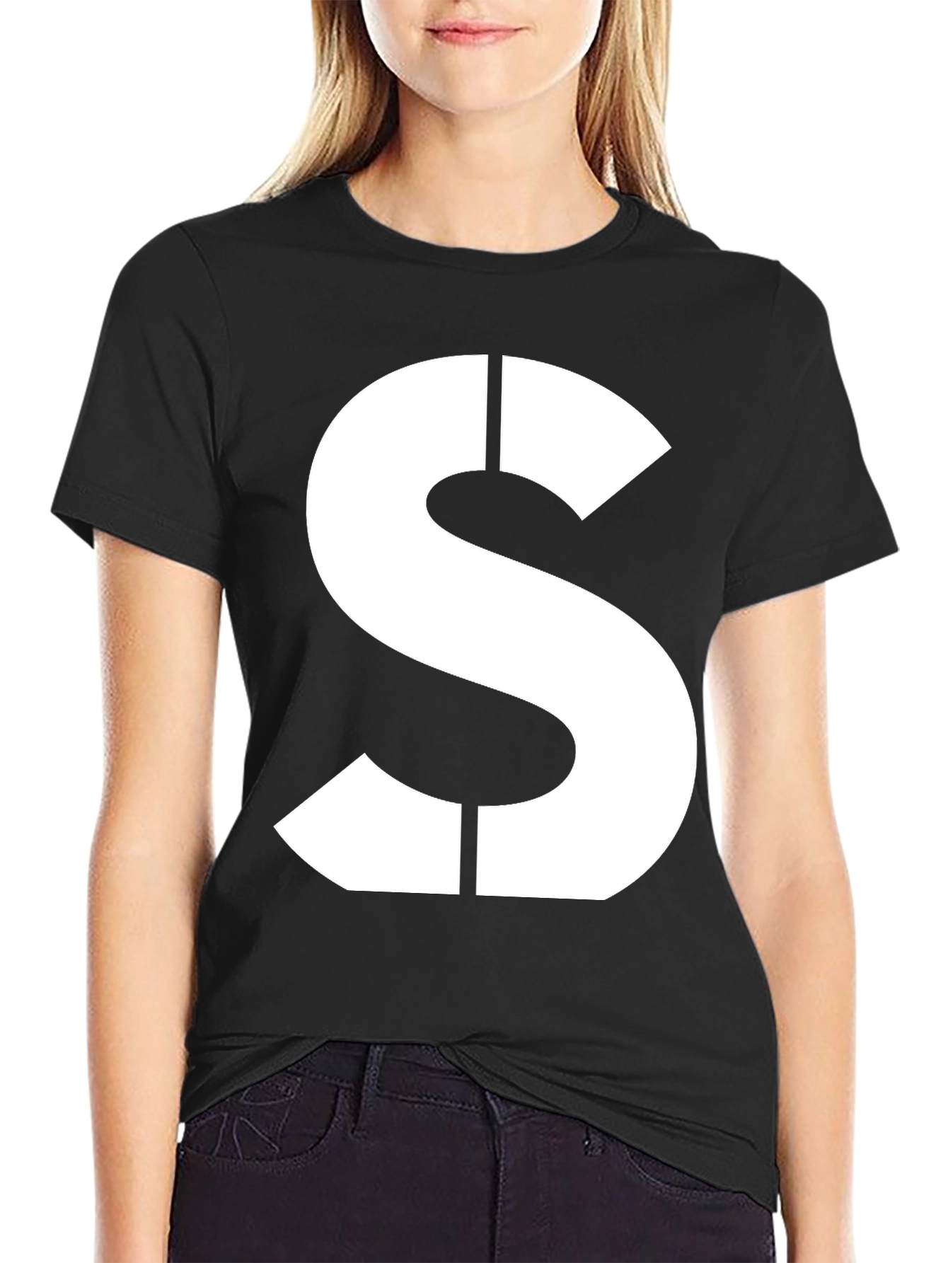 Bold S Graphic Tee - Classic Black Cotton
