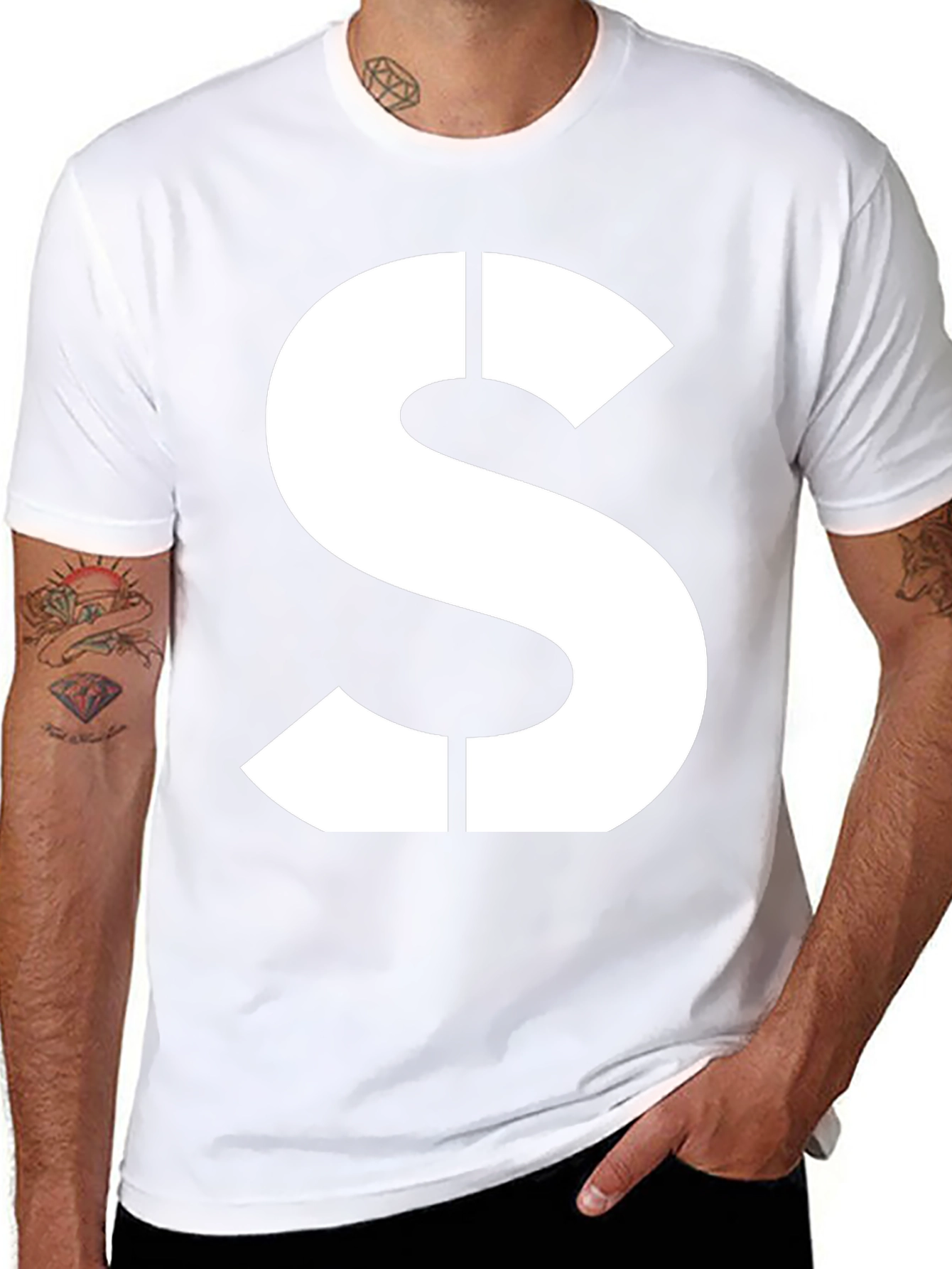 Bold S Graphic Tee - Classic Black Cotton