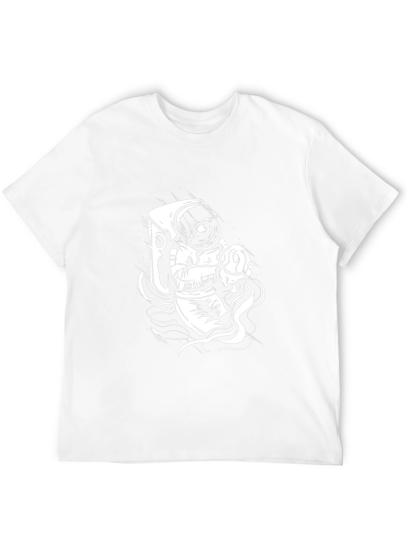 Astronaut Graphic Tee - Black Cotton Crew Neck T-Shirt