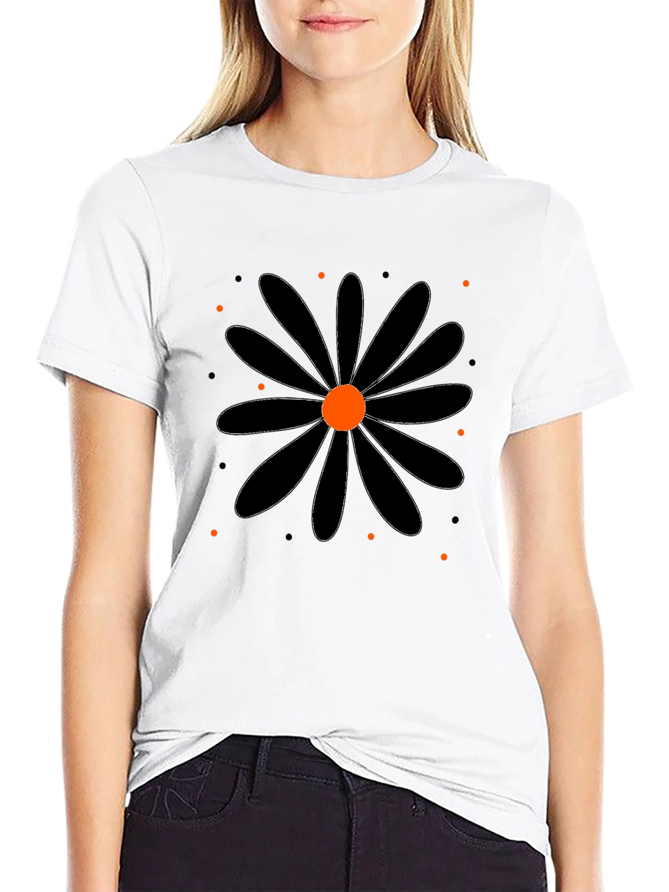 Black Daisy Graphic Tee
