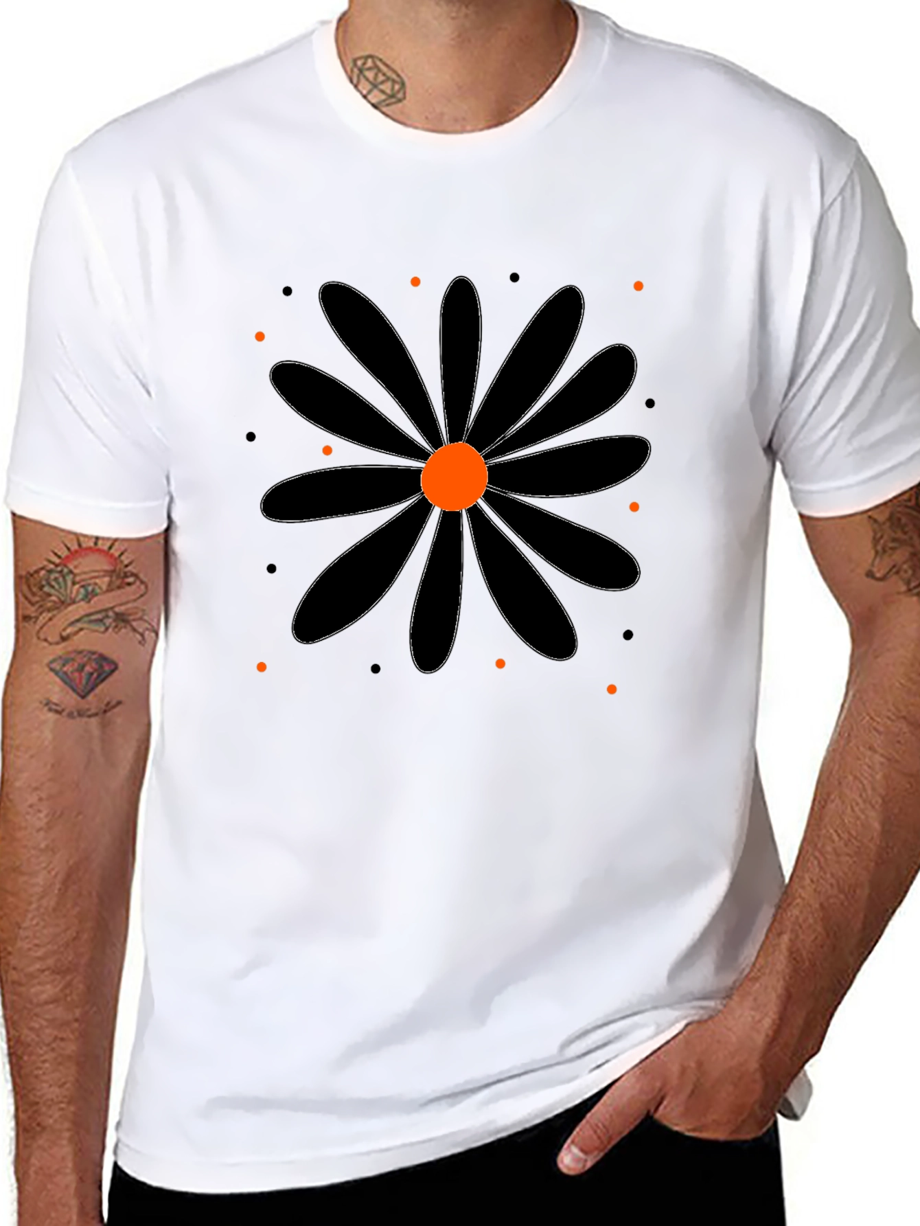 Black Daisy Graphic Tee
