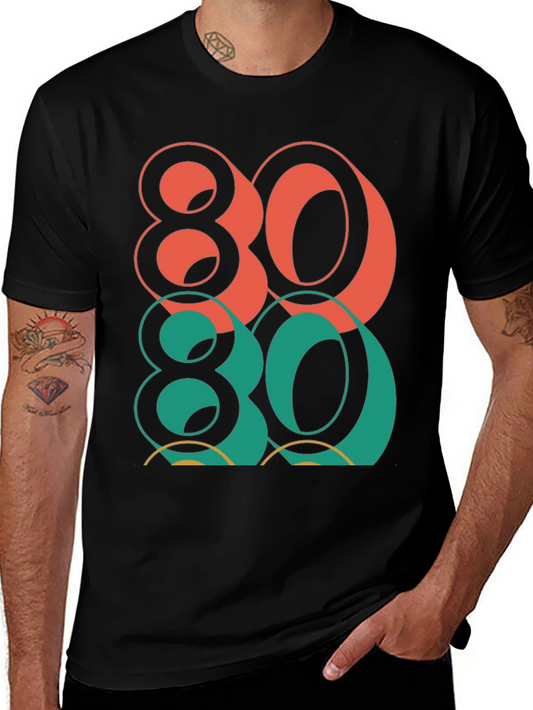 Retro 80s Graphic Tee - Vintage Style Black T-Shirt