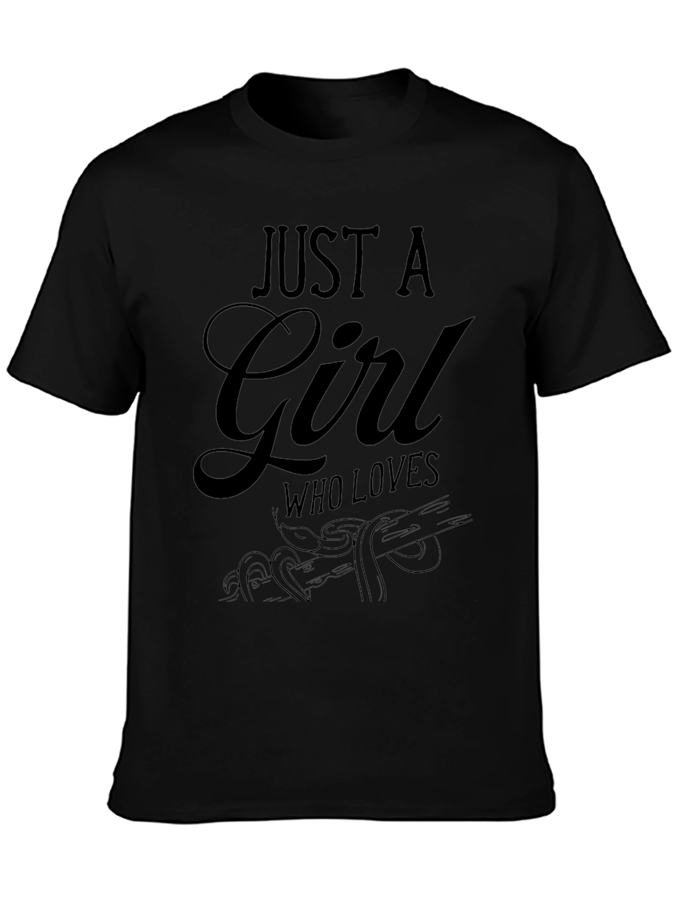 Just a Girl Who Loves Snakes Black T-Shirt