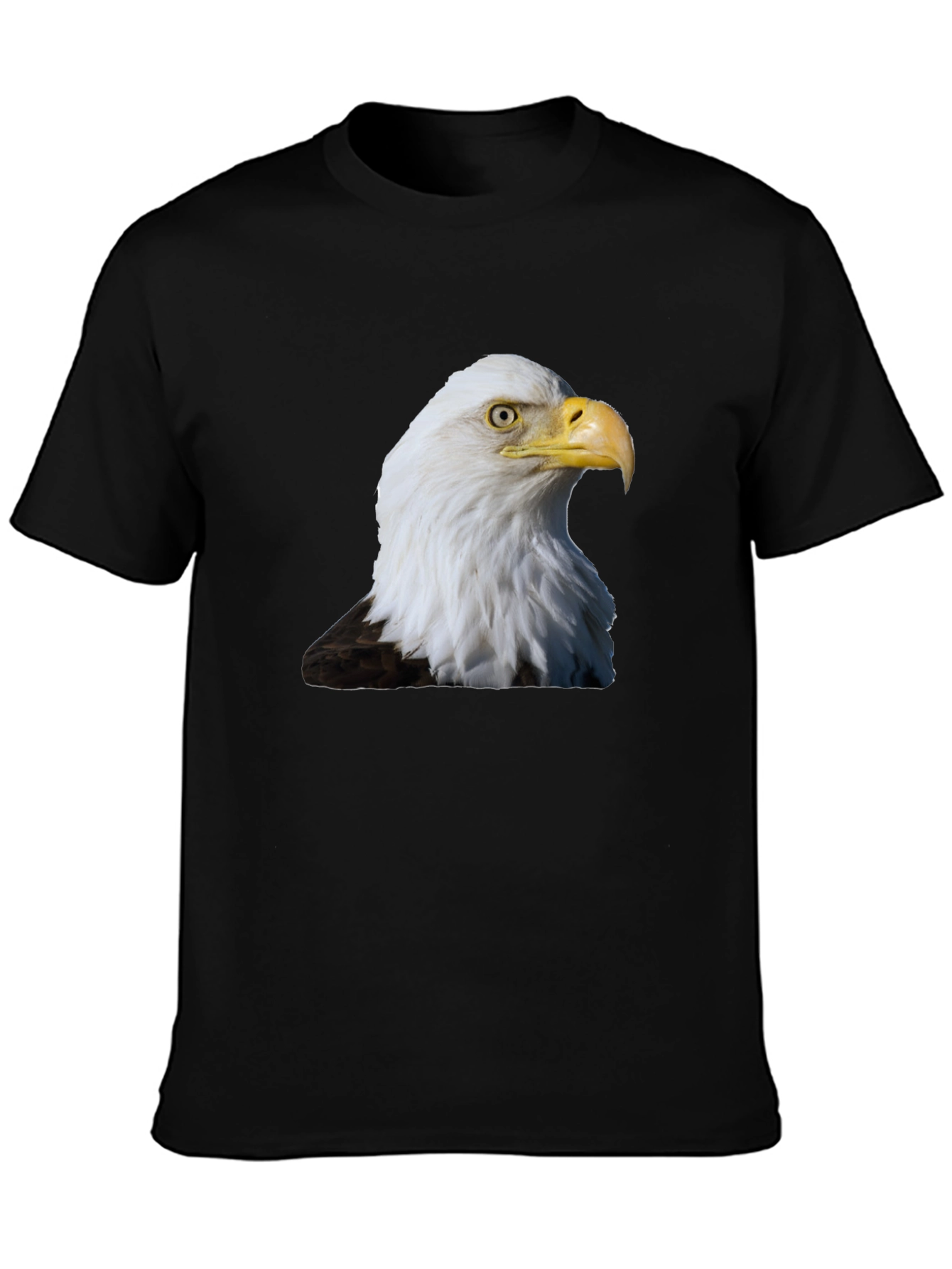 Bald Eagle Graphic Print T-Shirt - Black