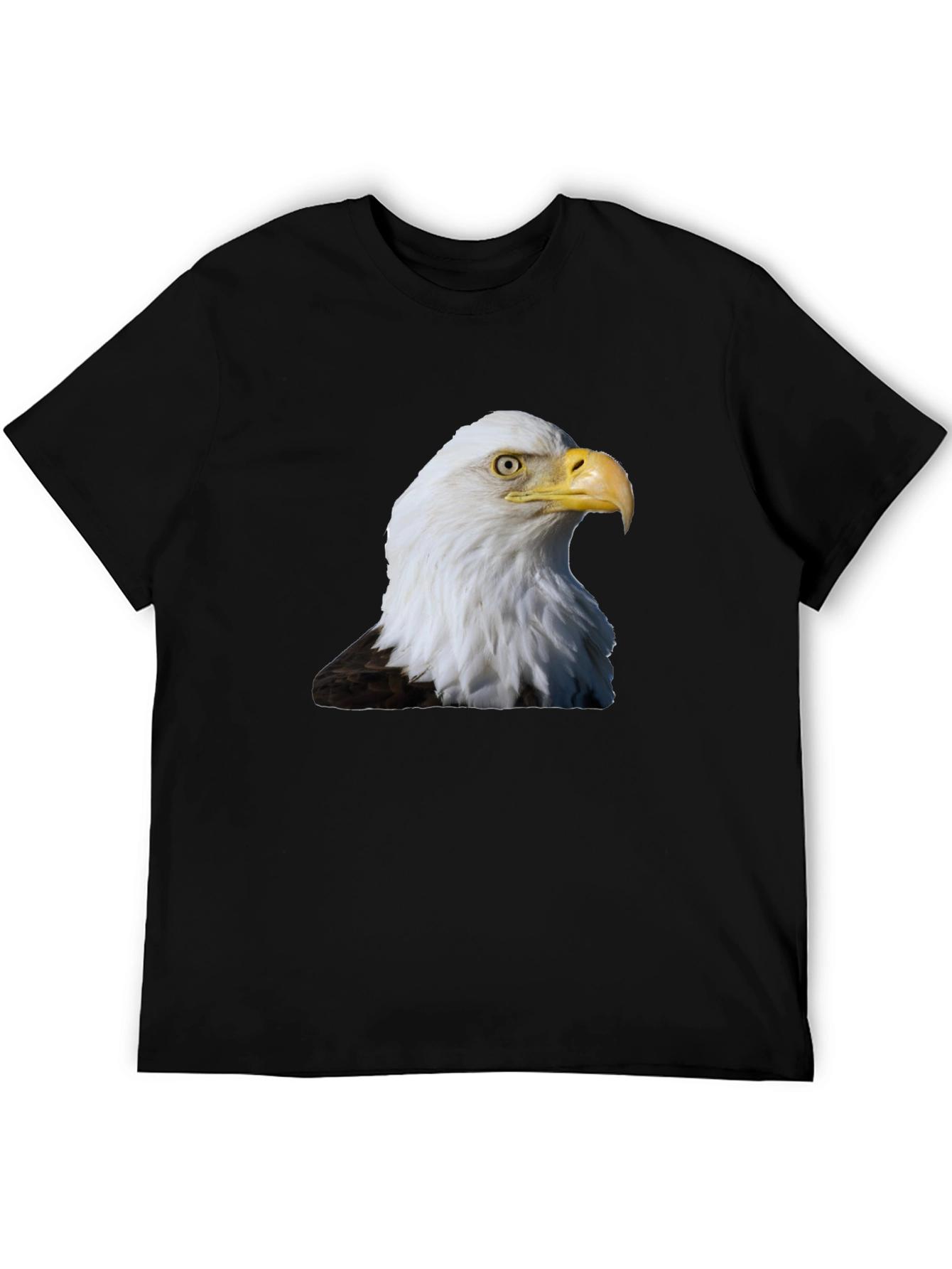 Bald Eagle Graphic Print T-Shirt - Black
