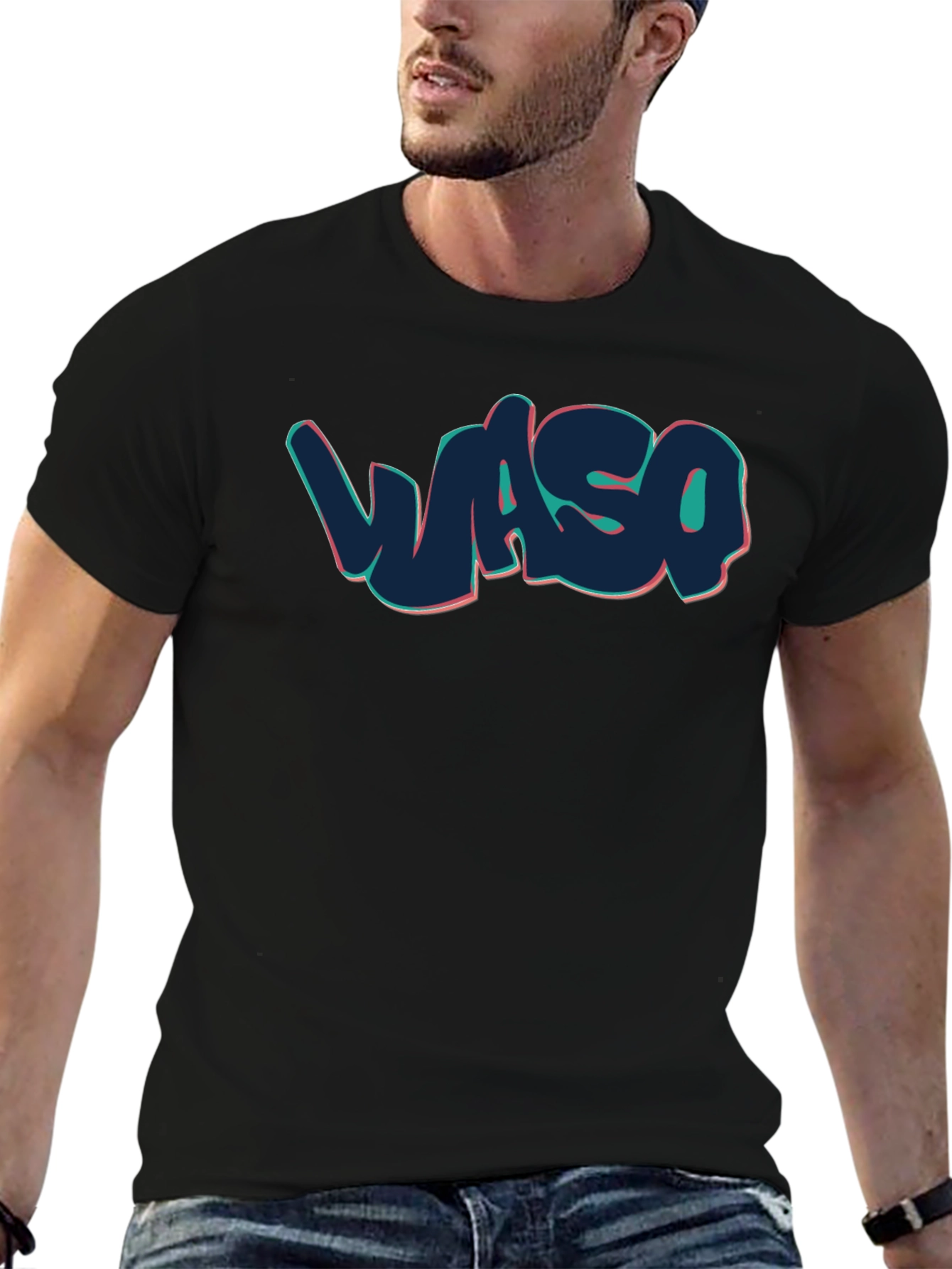 Waso Graffiti Style Black T-Shirt