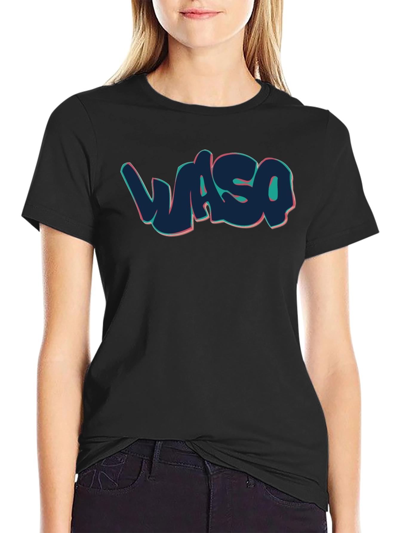 Waso Graffiti Style Black T-Shirt