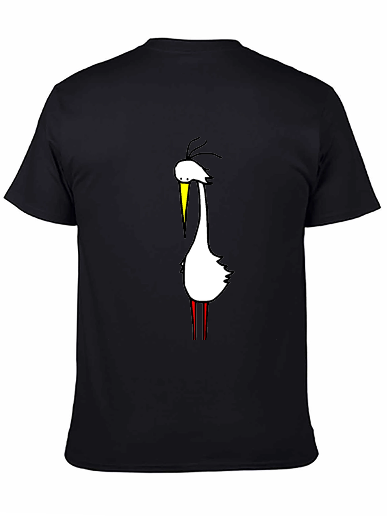 Mens Black T-Shirt with Bird Graphic