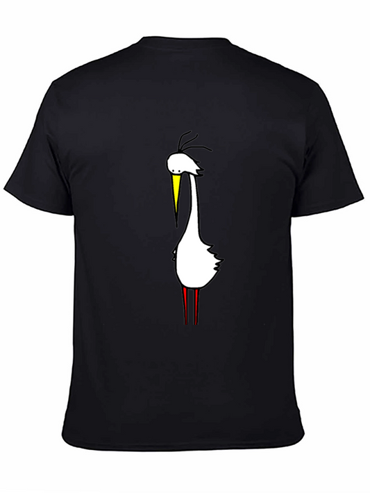 Mens Black T-Shirt with Bird Graphic