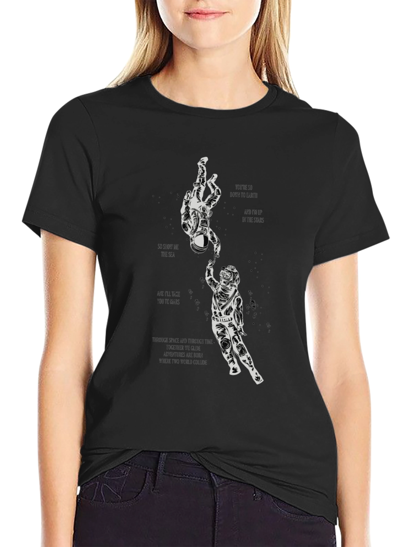Astronaut Reach Graphic Tee - Space Lovers T-Shirt