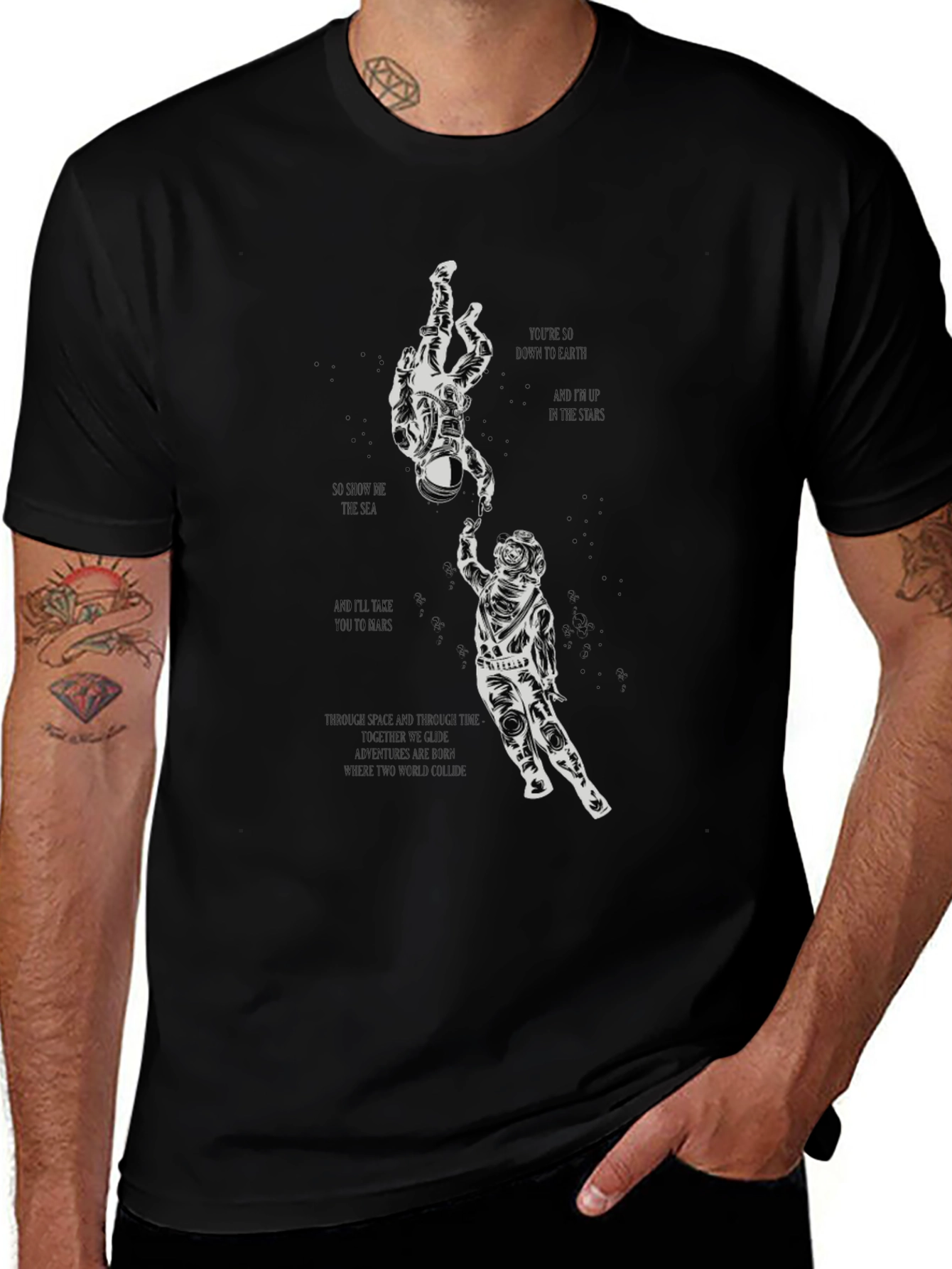 Astronaut Reach Graphic Tee - Space Lovers T-Shirt