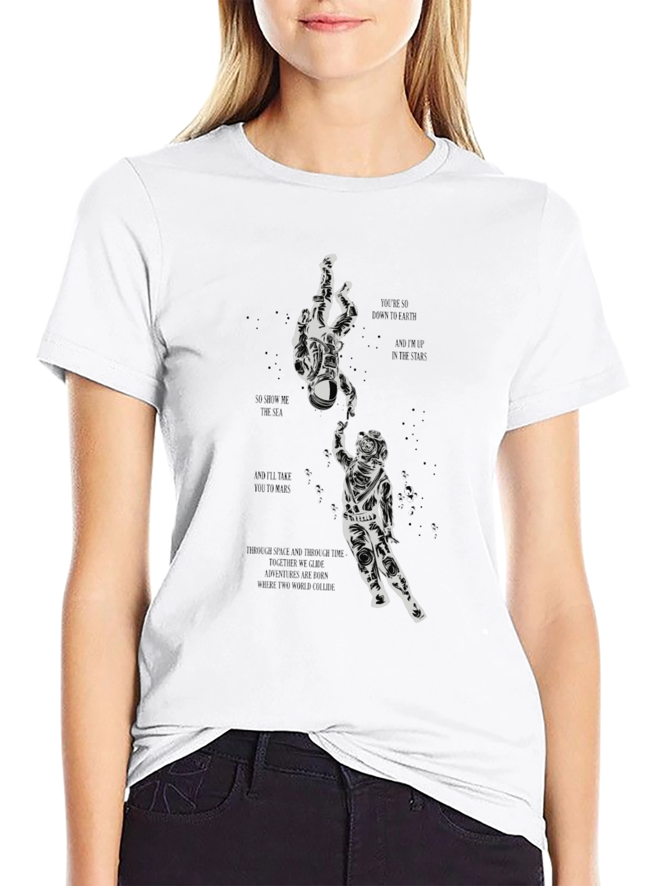 Astronaut Reach Graphic Tee - Space Lovers T-Shirt