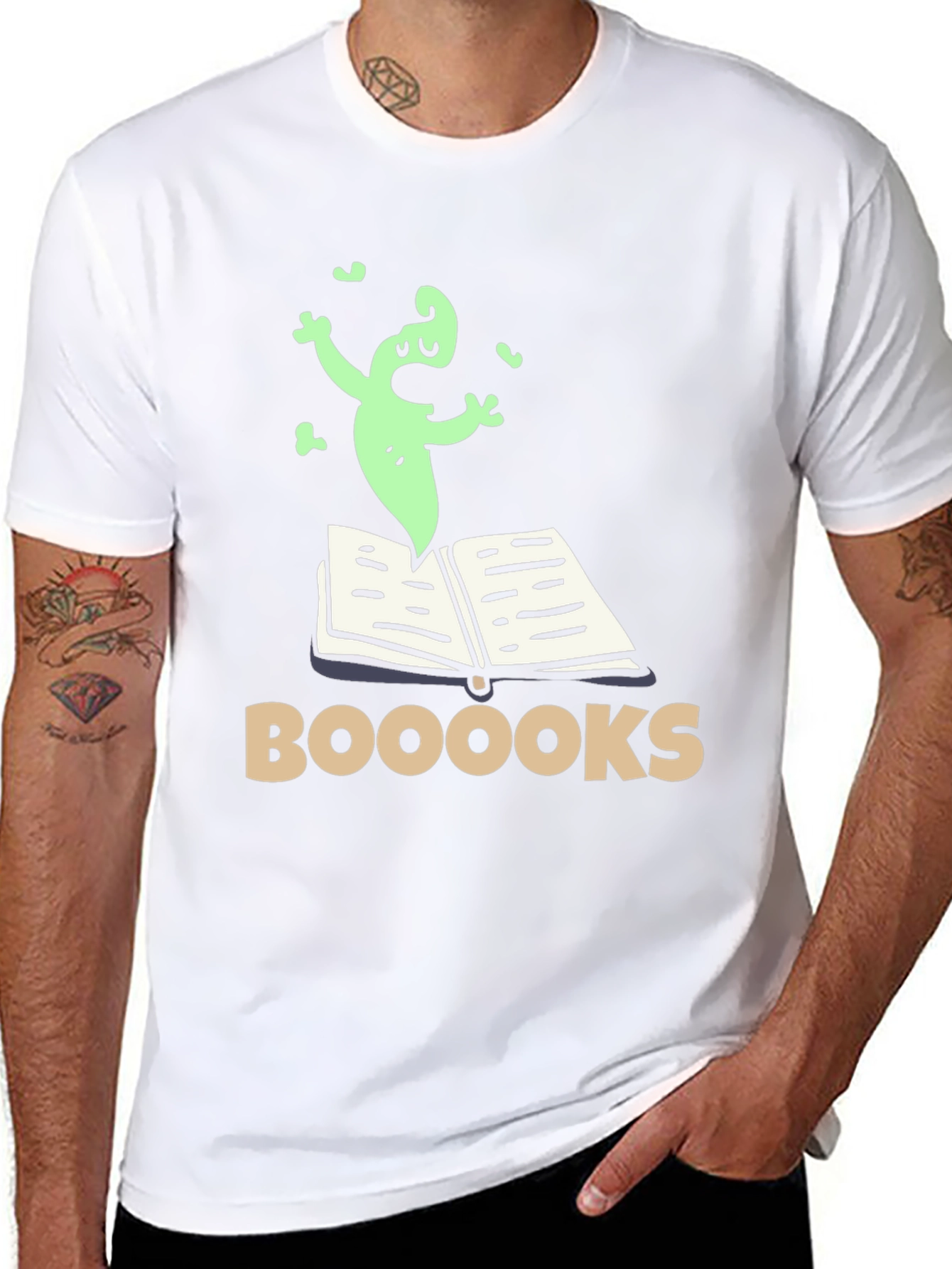 Booooks! Funny Ghost Reading T-Shirt