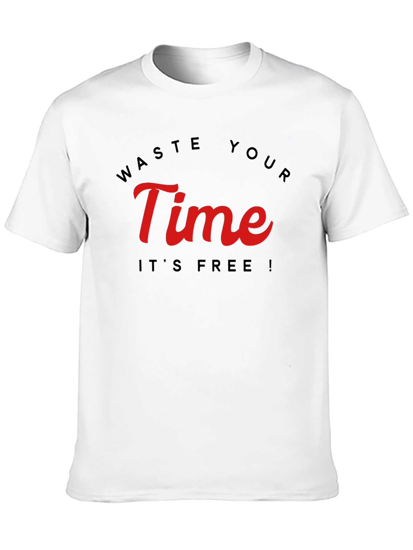Waste Your Time Graphic Tee - Black Cotton