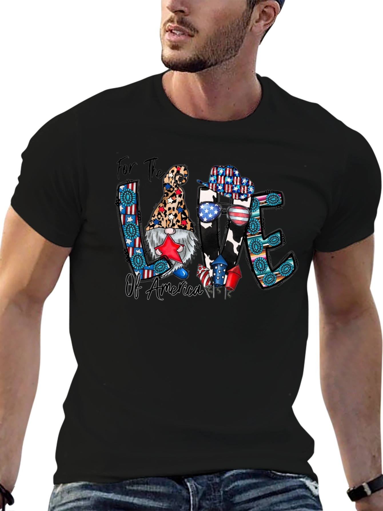 Patriotic Gnome T-Shirt: For the Love of America