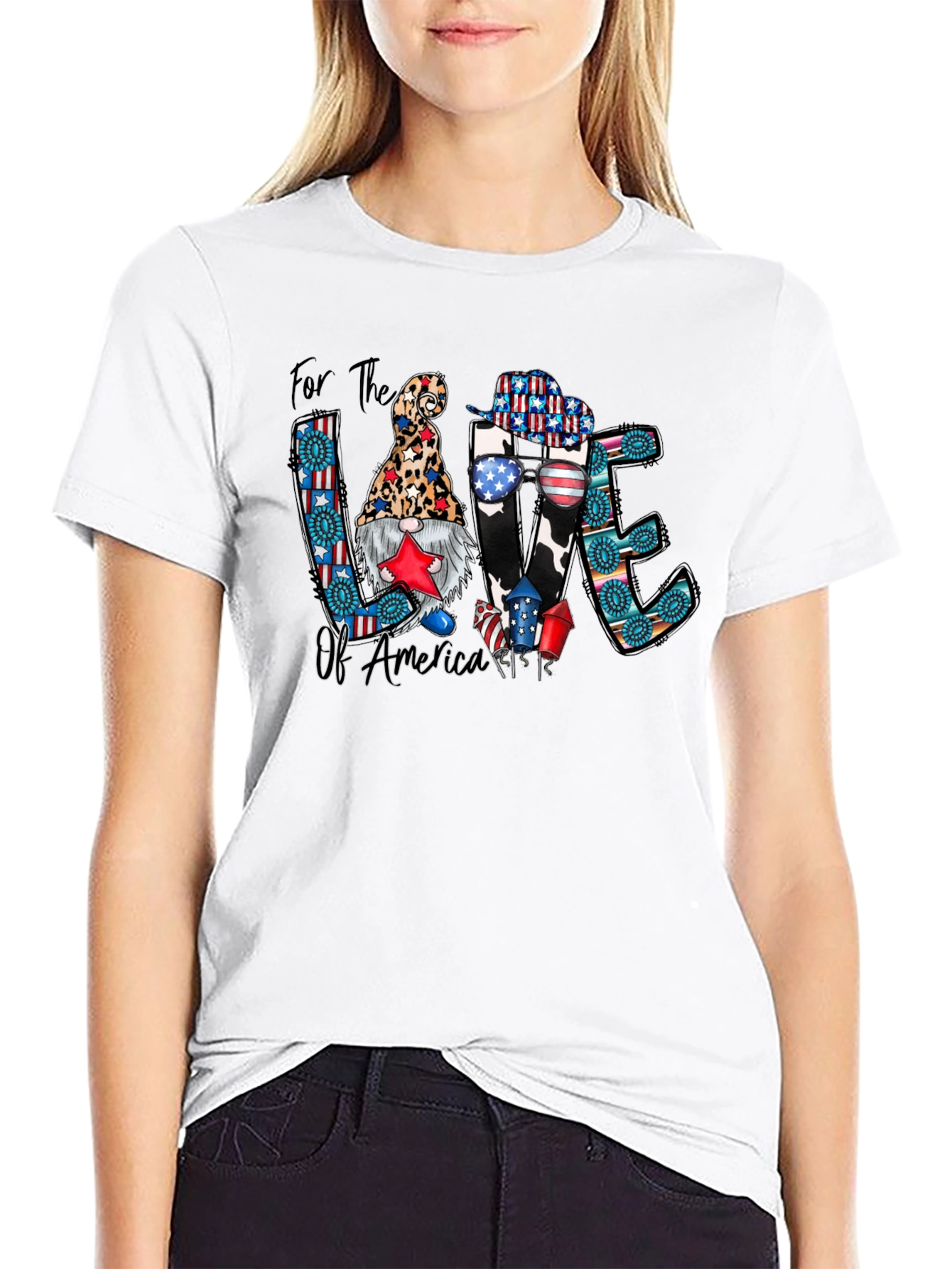 Patriotic Gnome T-Shirt: For the Love of America