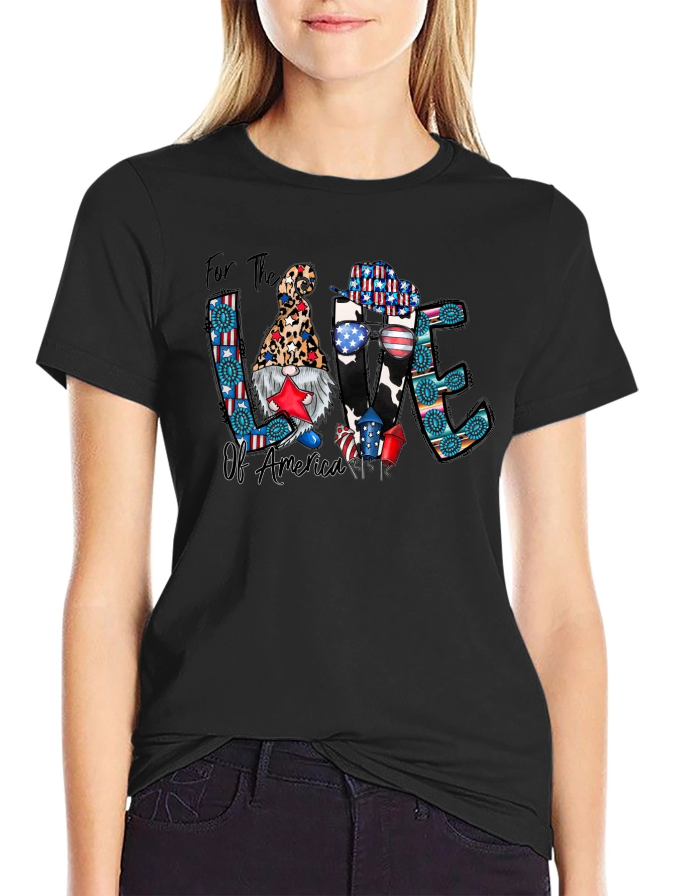 Patriotic Gnome T-Shirt: For the Love of America