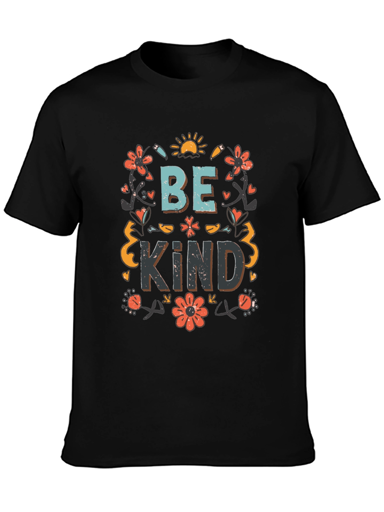 Be Kind Floral Graphic Tee - Soft Cotton