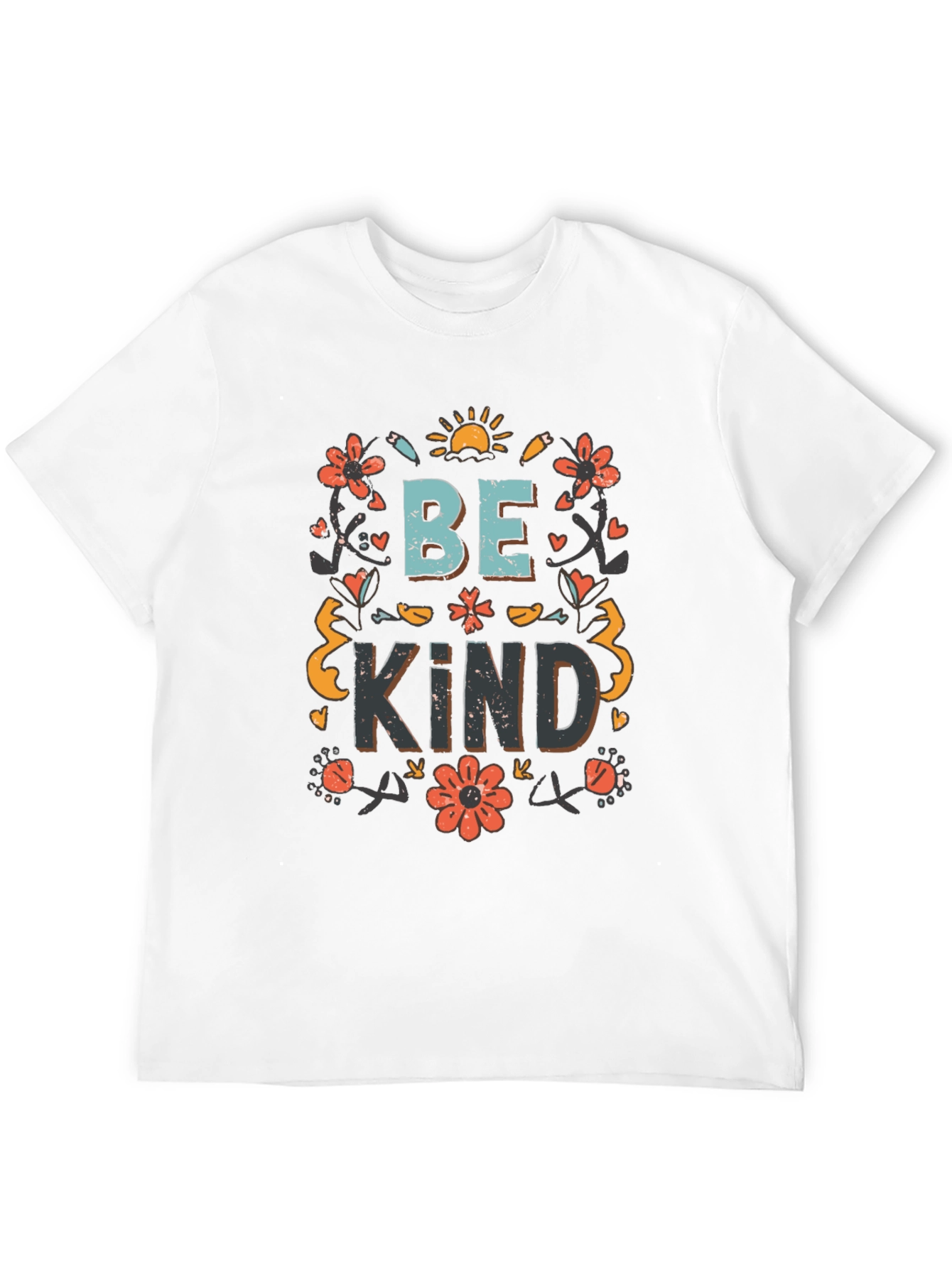 Be Kind Floral Graphic Tee - Soft Cotton
