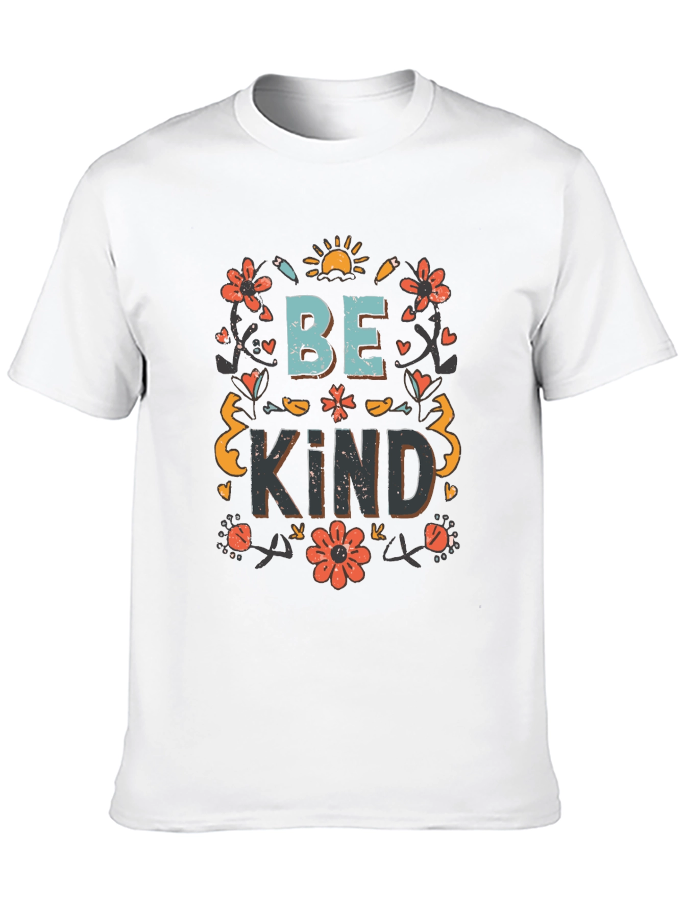 Be Kind Floral Graphic Tee - Soft Cotton