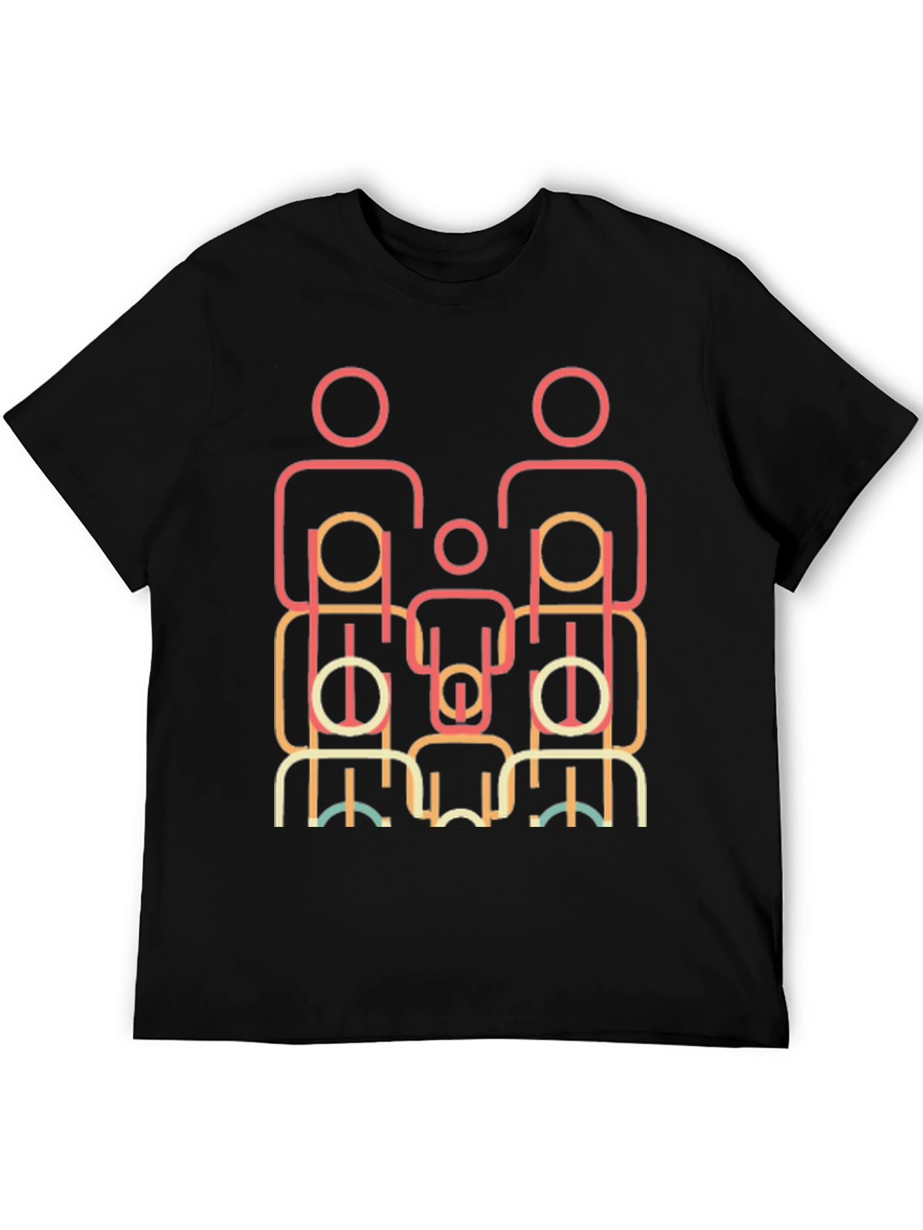 Abstract Family Graphic T-Shirt - Unique Design