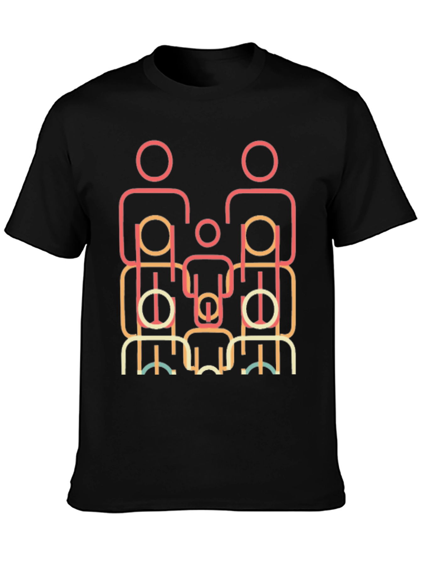 Abstract Family Graphic T-Shirt - Unique Design