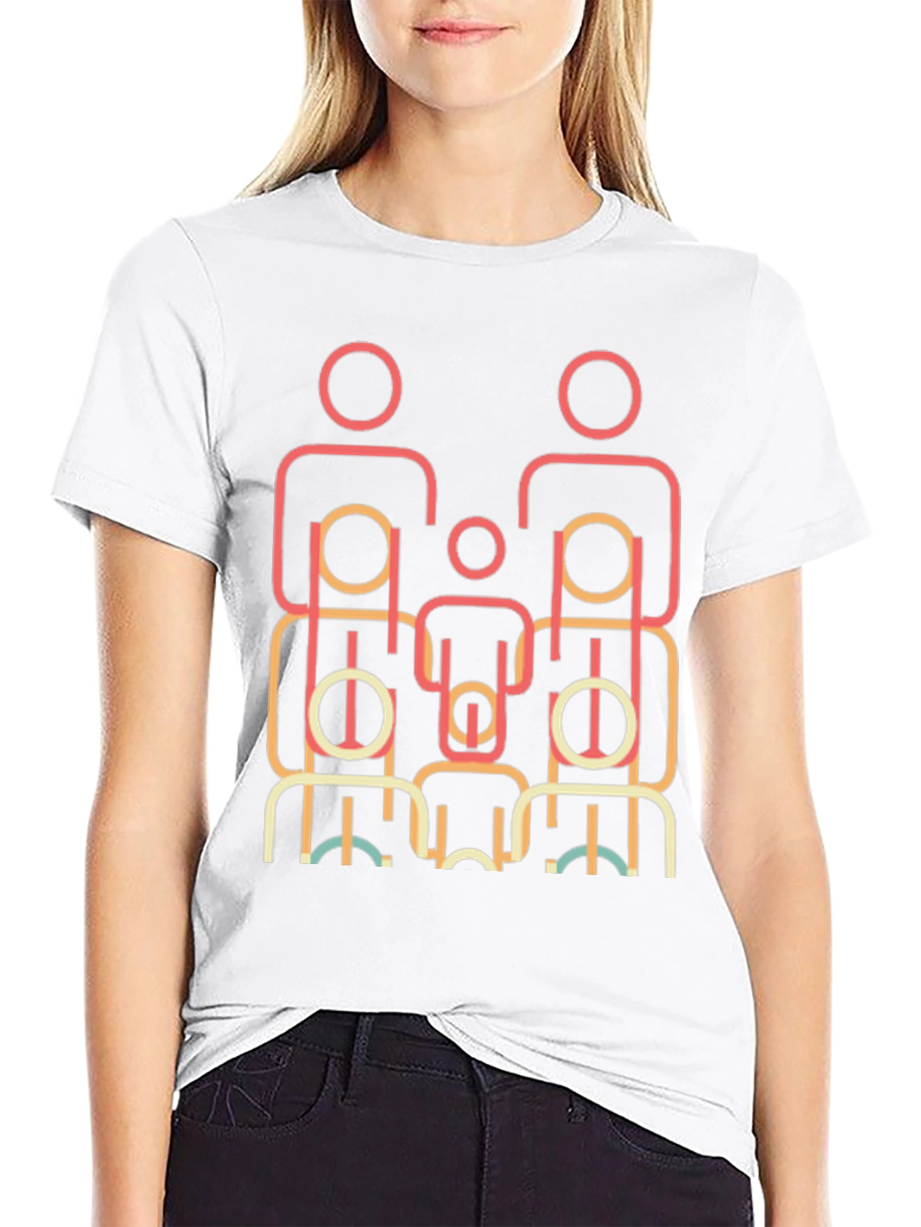 Abstract Family Graphic T-Shirt - Unique Design